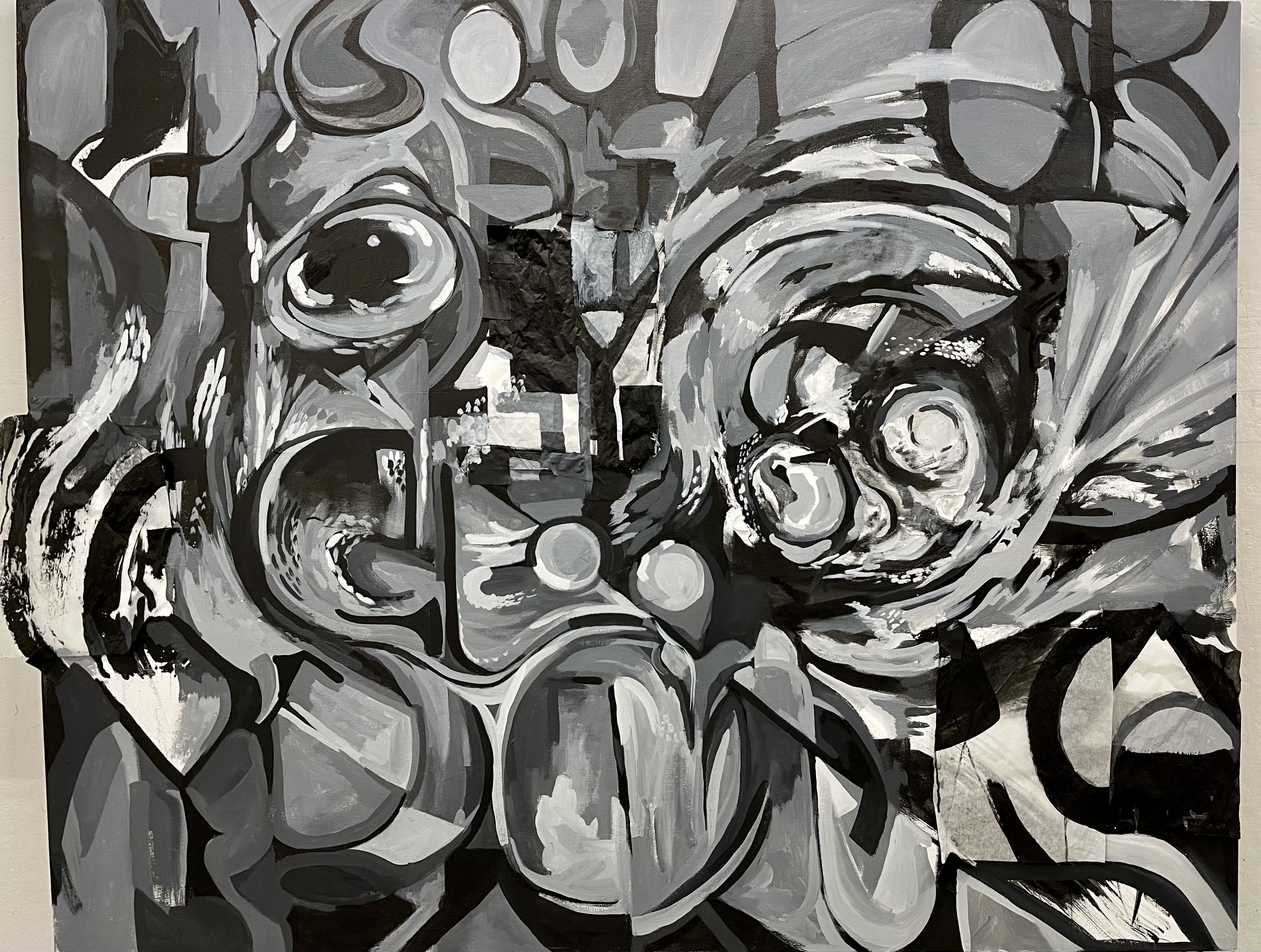 Acrylic, Tracing paper, Charcoal, 6x4 feet