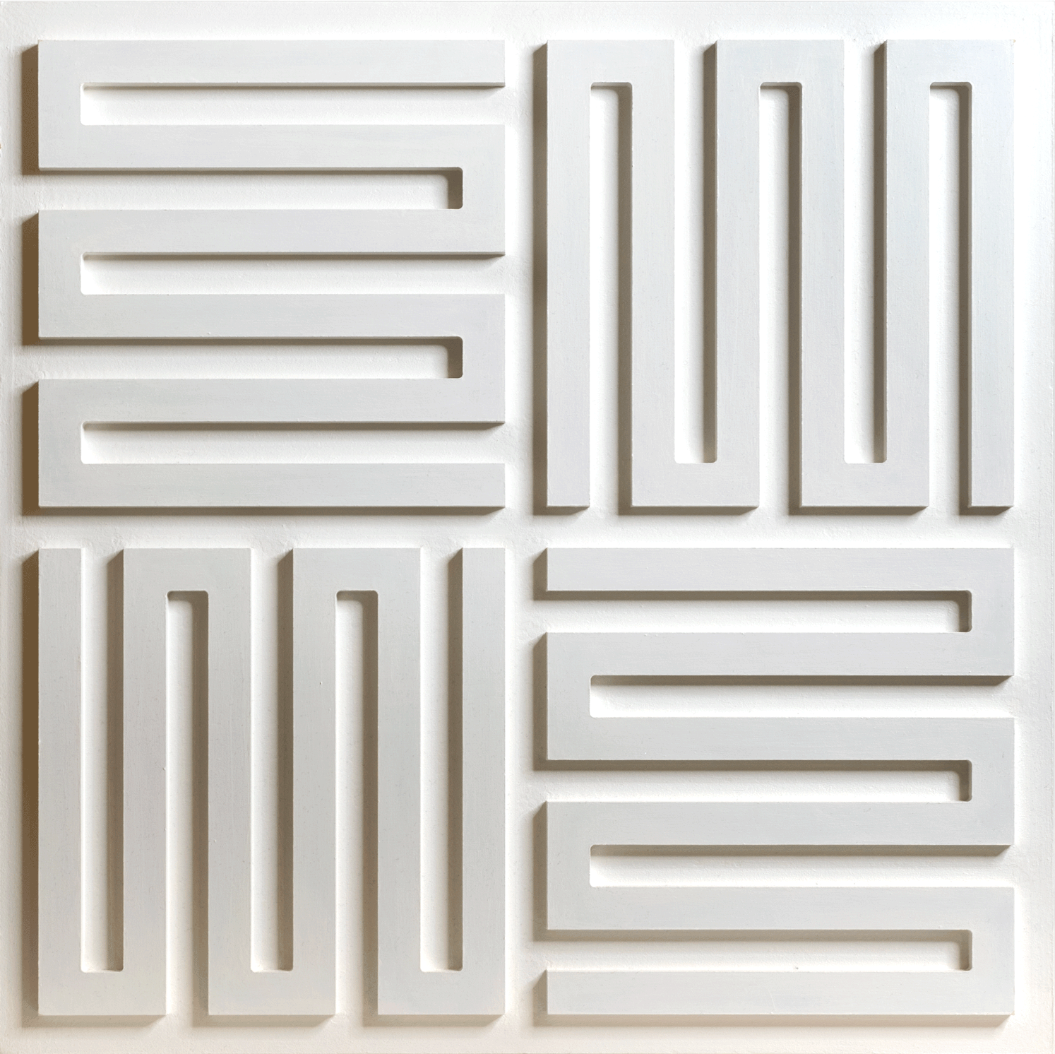 Monochrome Landscapes I. Titanium White 11 / Series of acrylic paintings on fibreboard 2021–2022 / 50x50 cm