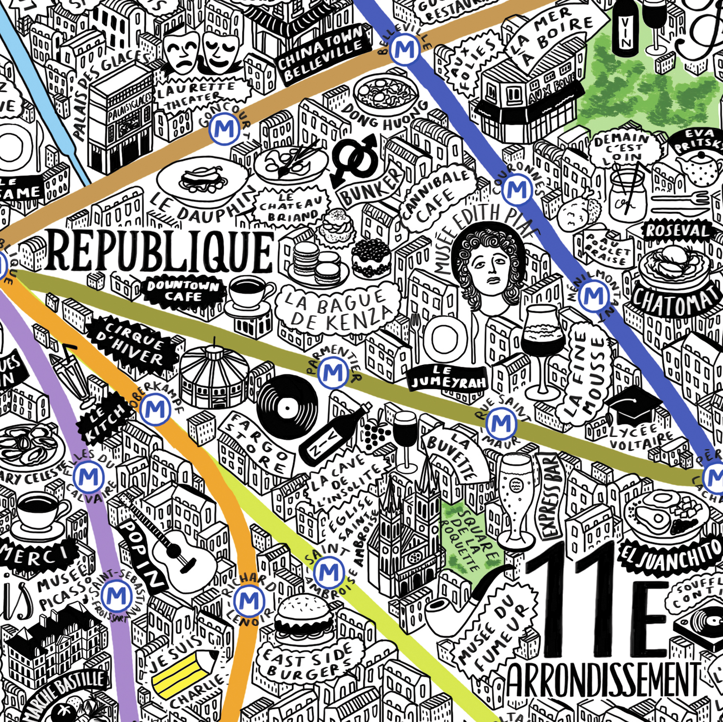 hand drawn map of paris — Jenni Sparks