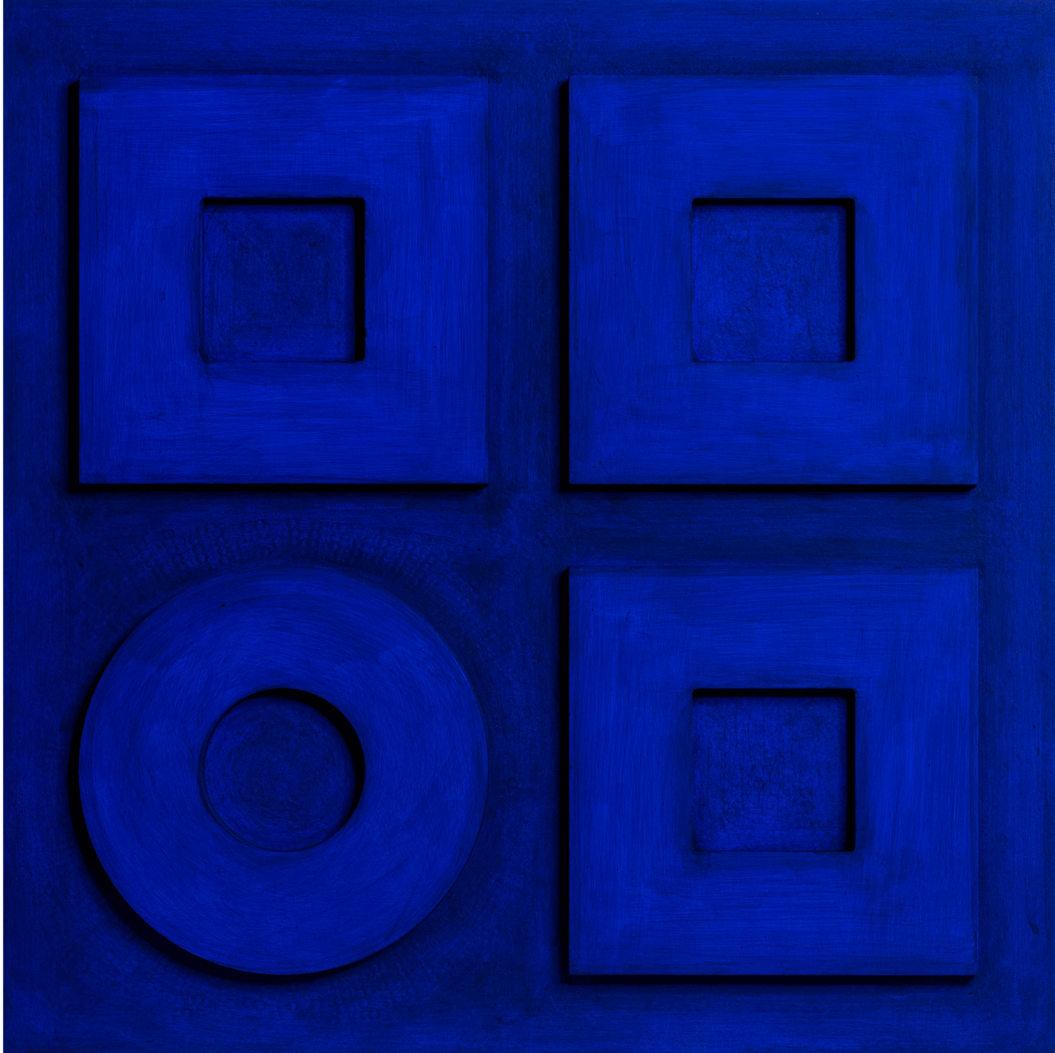Monochrome Landscapes II. Ultramarine 4 / Series of acrylic paintings on fibreboard 2021–2022 / 50x50 cm
