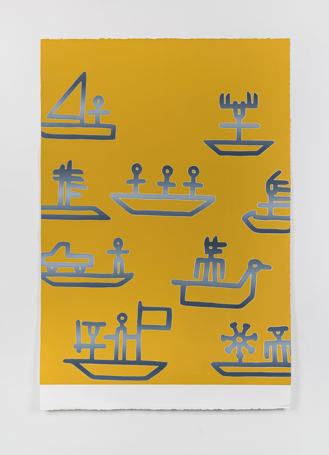 Canoe Journey, 2022, Monoprint, triptych 1, 44 x 30 in. ea