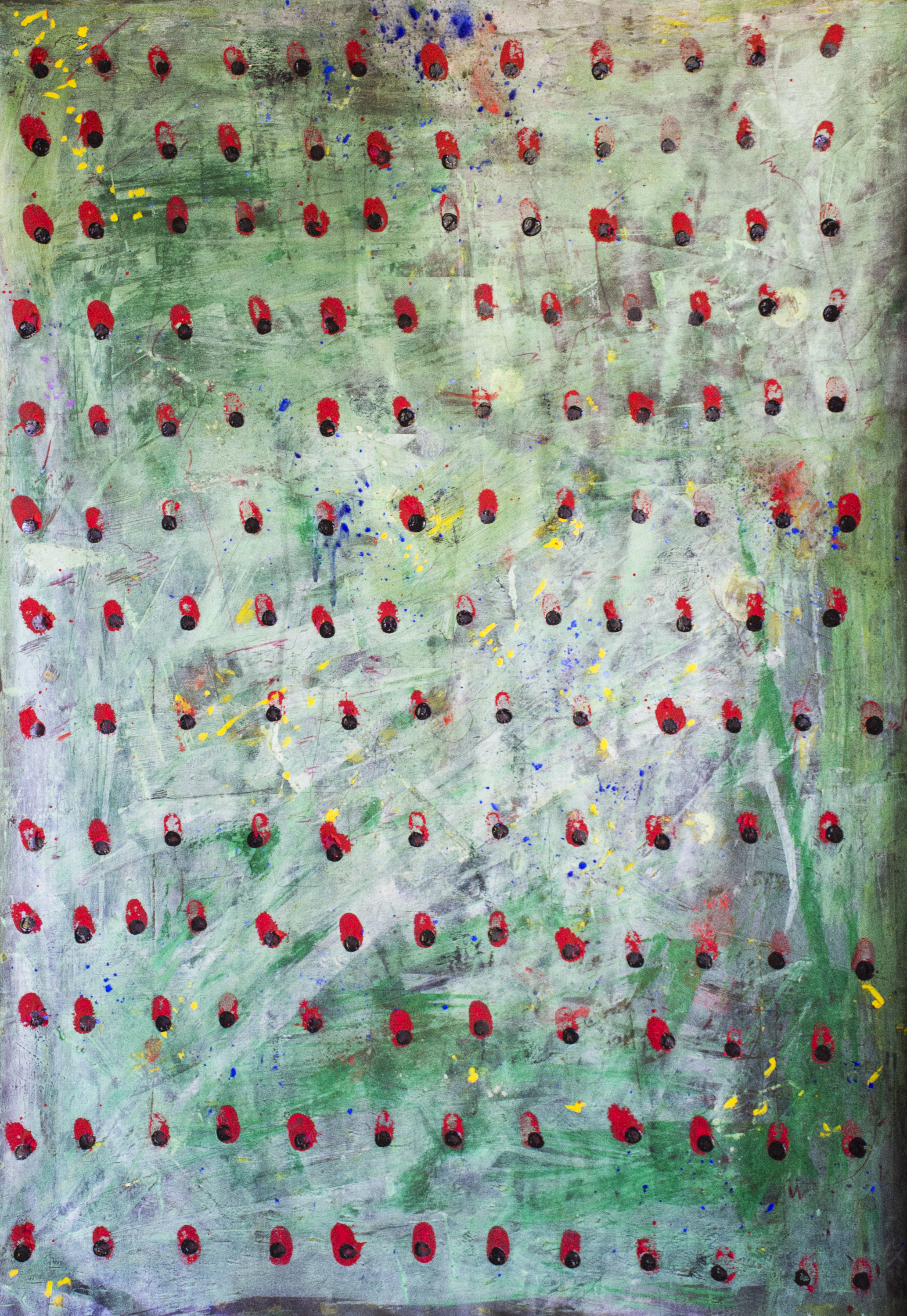  	            Dot 031, oil/paper, 102 x 72 cm