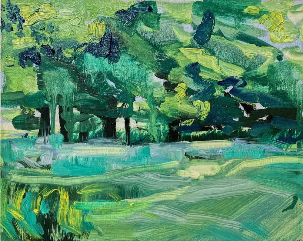 Forget me, forget me not, oil on panel, 8 x 10 inches, 2020.