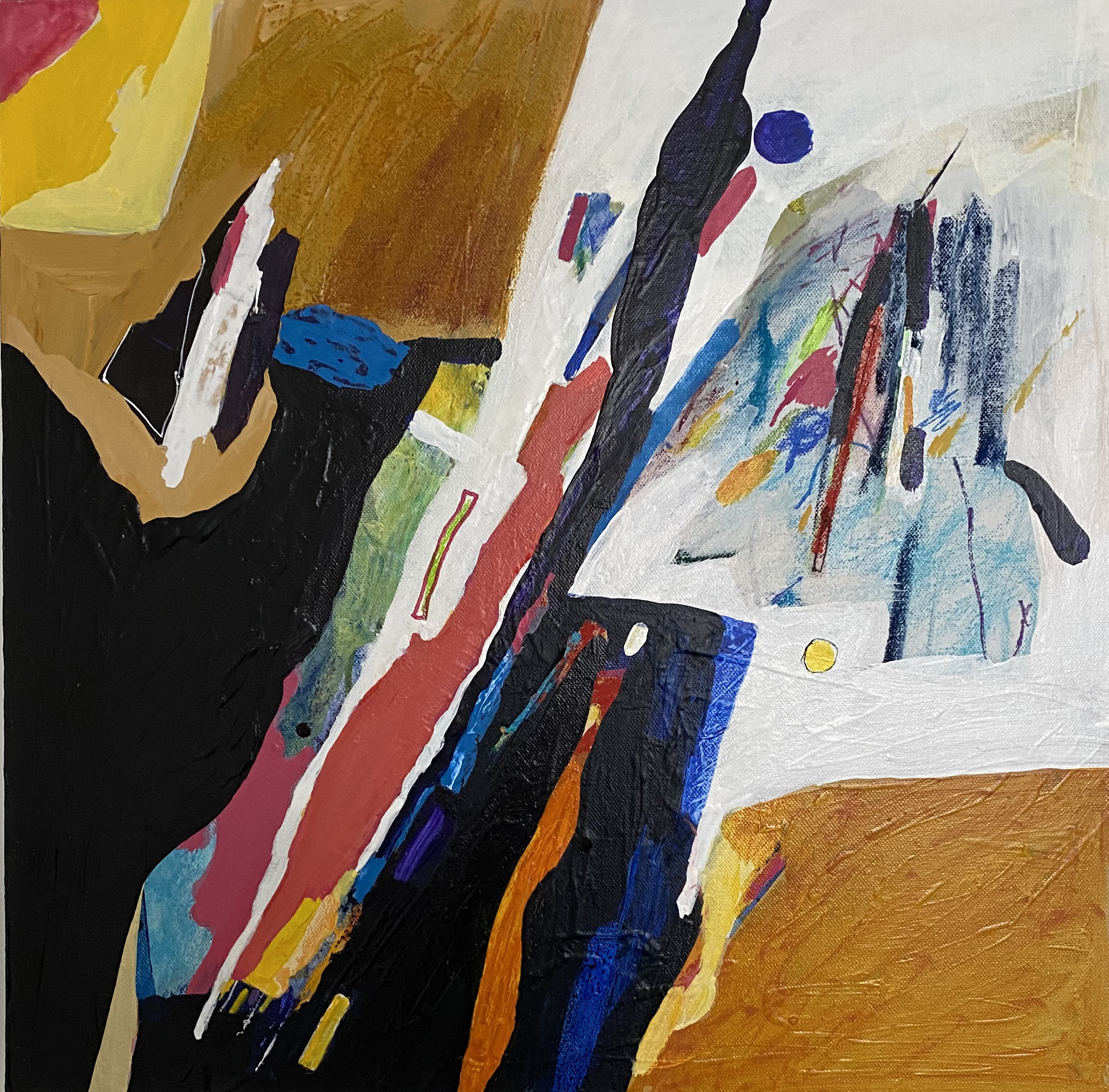 Yellow Diagonal, 40 x 40 cm