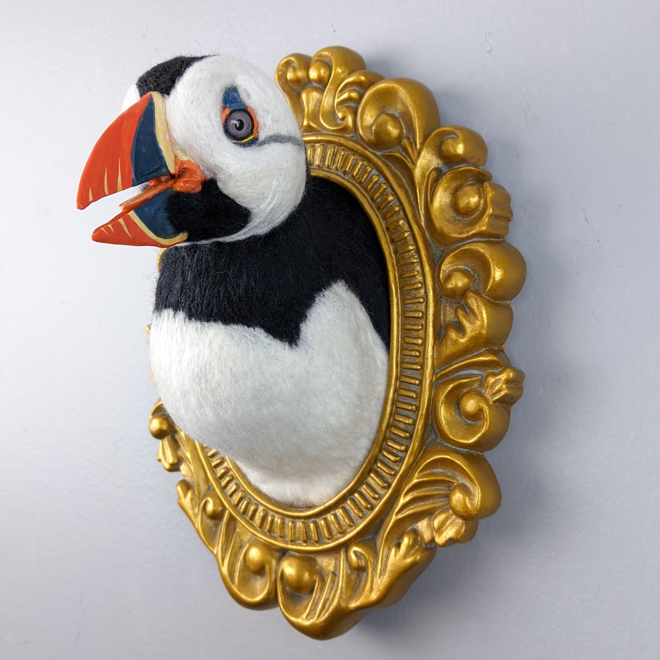 Atlantic PuffinNeedle felted wool faux taxidermy6.5"x8"x5"2023Purchase