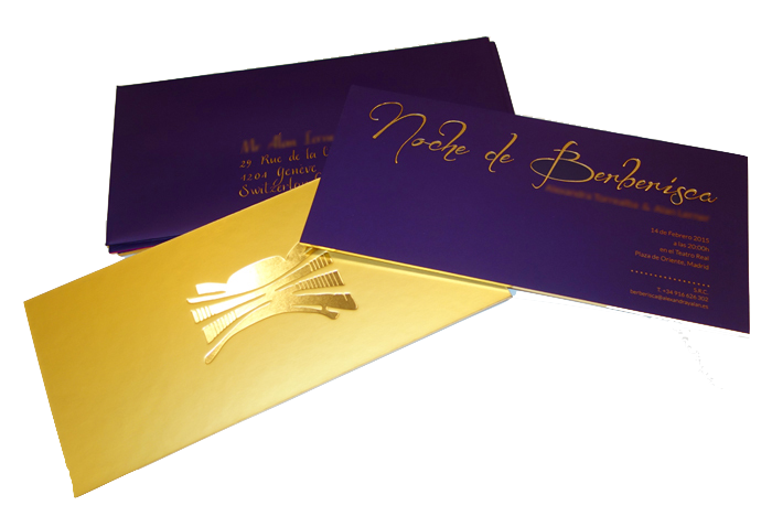 Dise&ntilde;o Invitaci&oacute;n Berberisca;                 Primer premio  de dise&ntilde;o en Concurso Creativo de Antalis en 2018