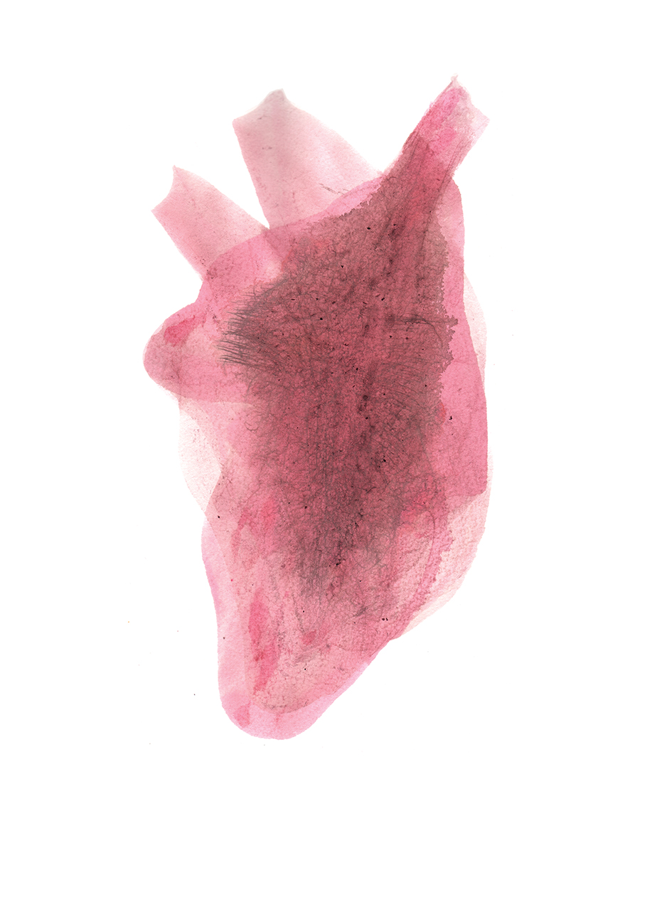 Heart; #7, 2020, Acrylic on Paper, 38x28 cm.
