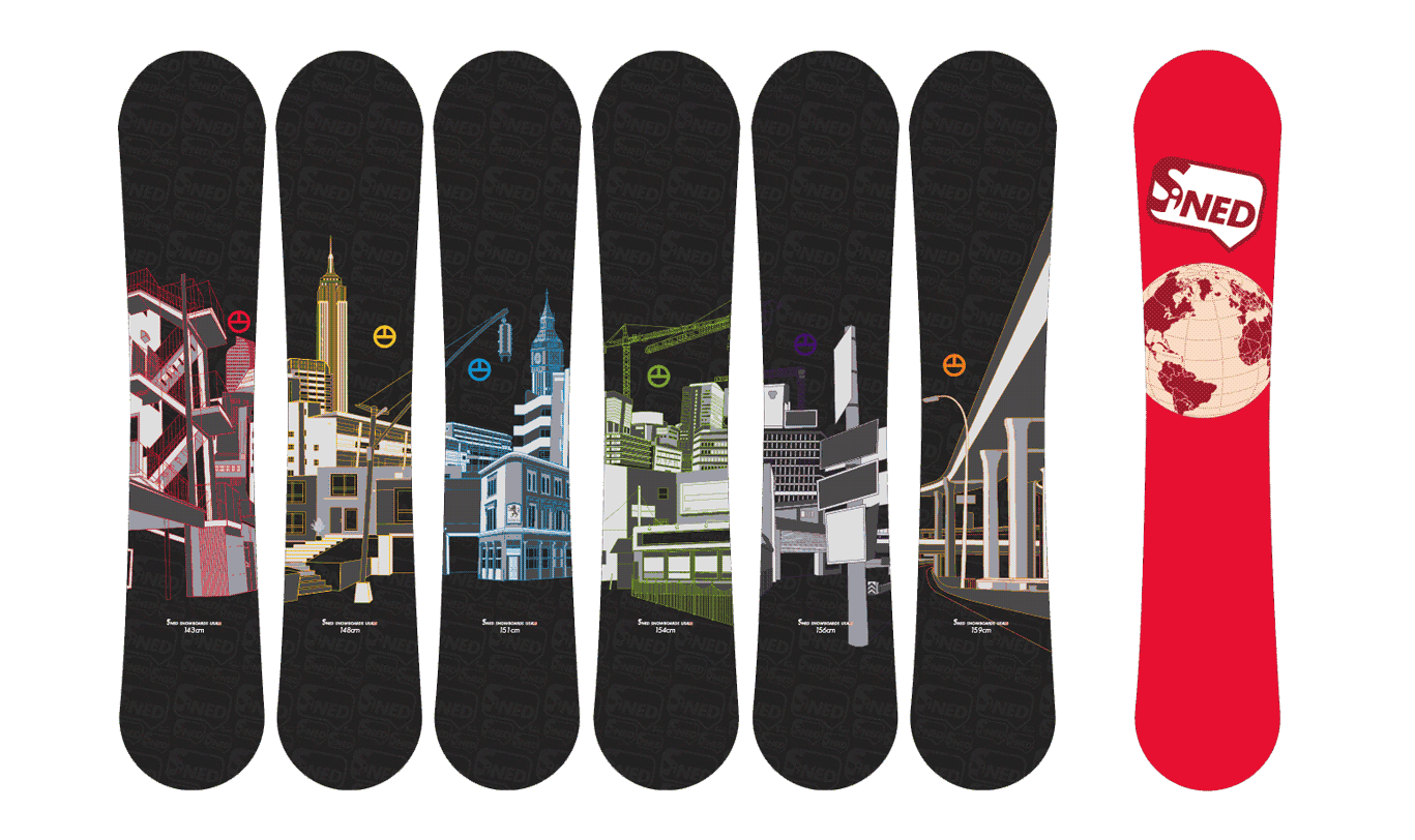 Sined Snowboards (board graphics)