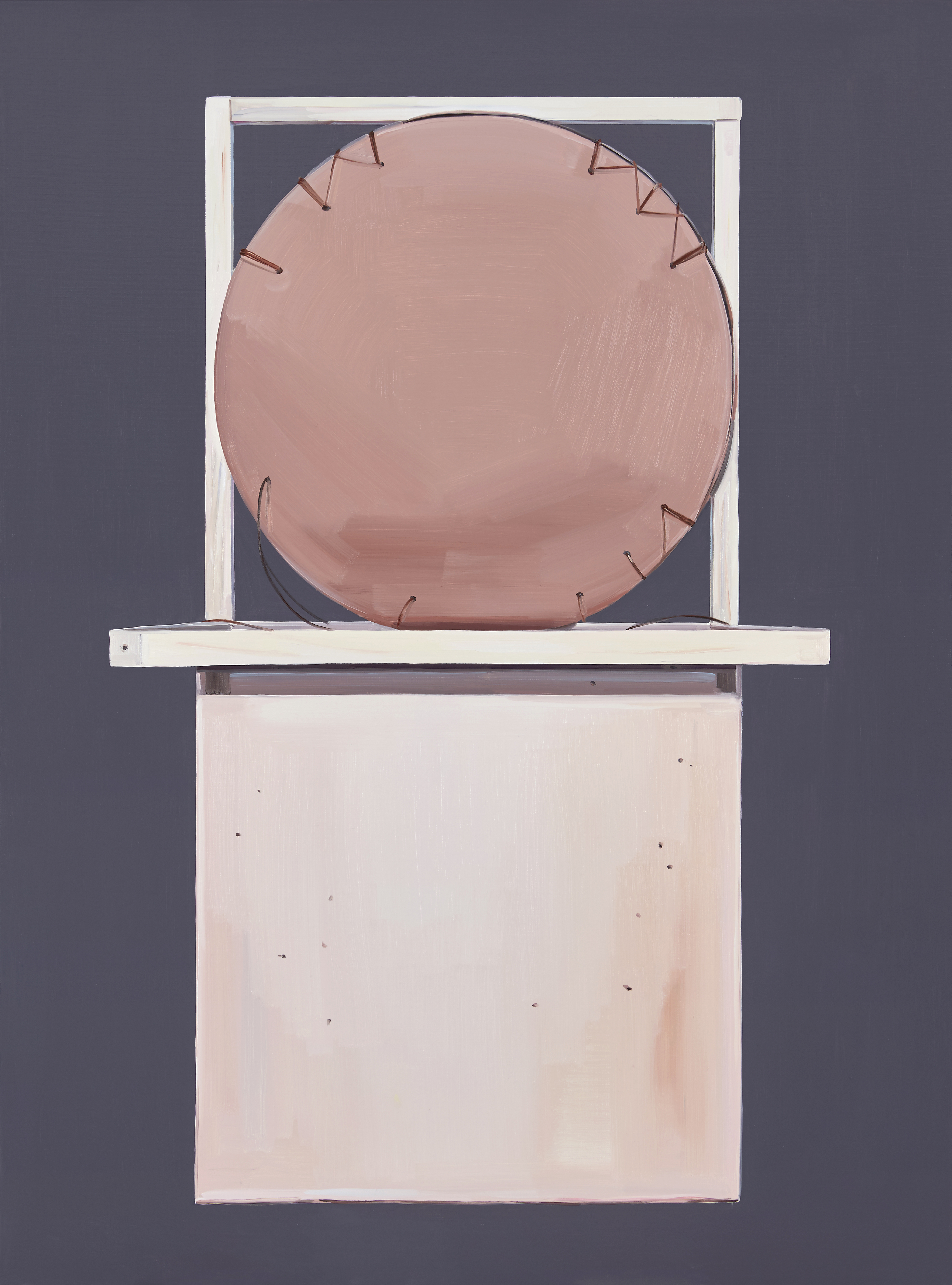 두 개의 기록 - 납작한 조각1 Contra Rotating-Flat Piece1, 2016, oil on canvas, 130.3 x 97 cm