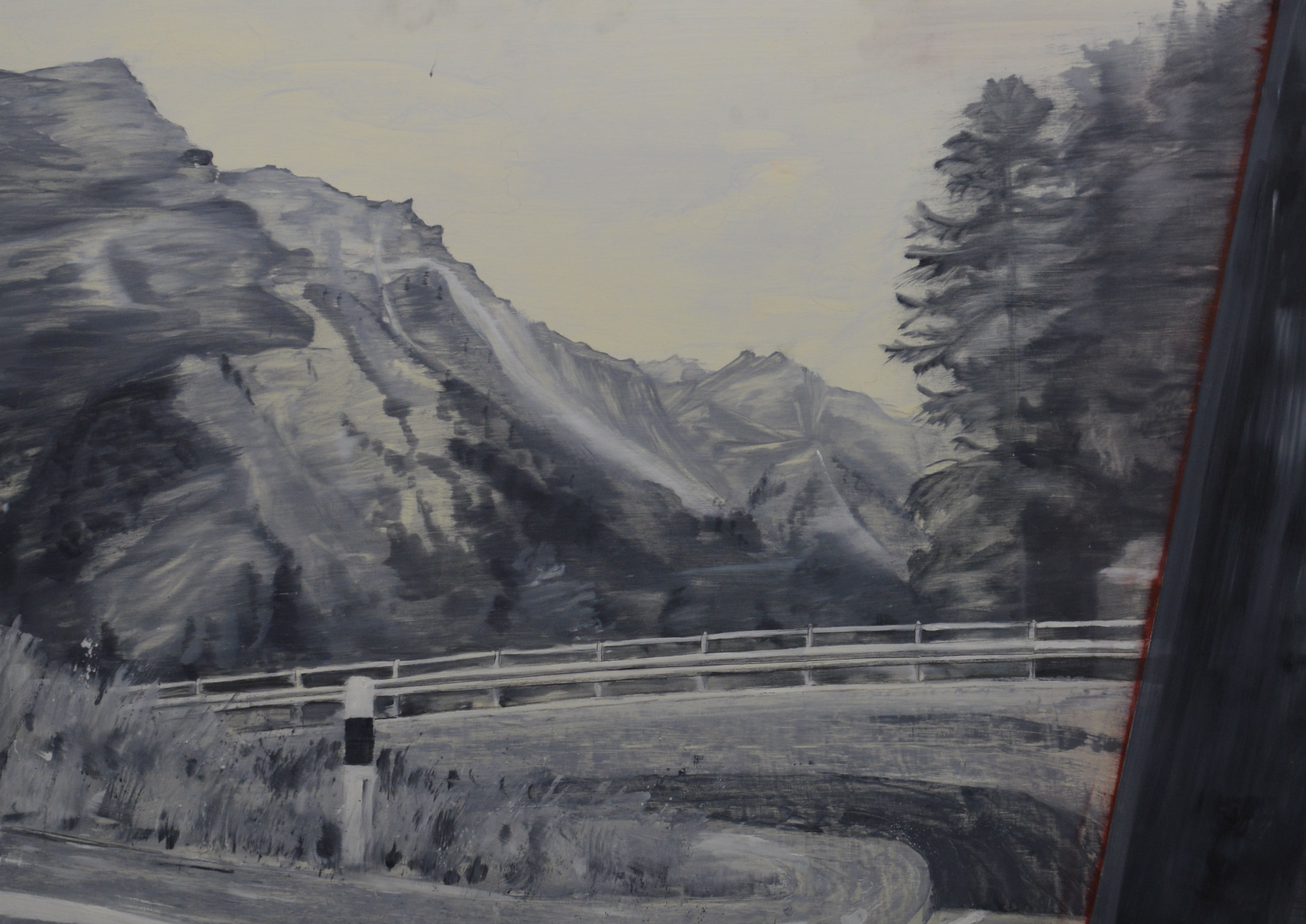 Julier Pass III, Oil on plywood, 106 x 148.5 cm