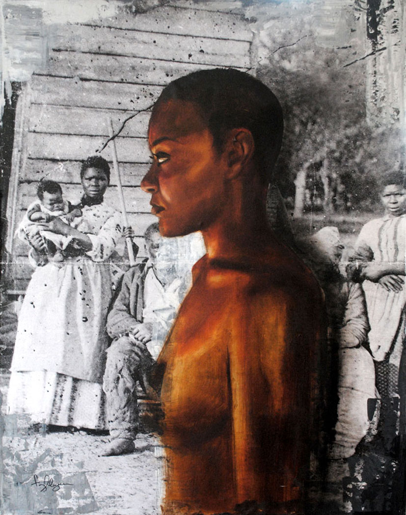 Standing From What Was, oil and paper on canvas, 2009