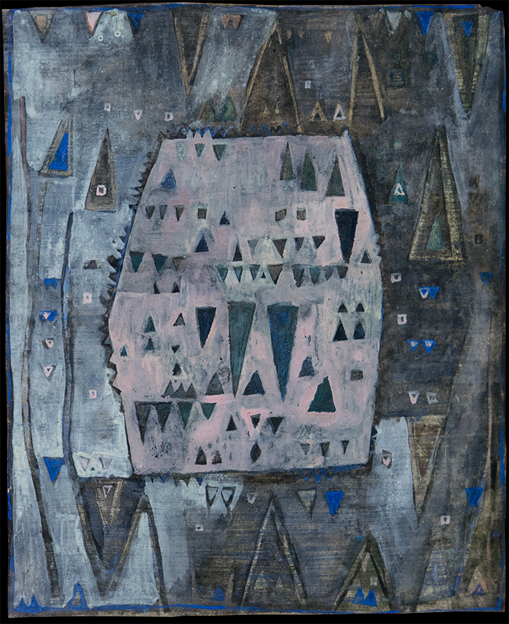 Design for handmade carpet. Gouache. Painting on cardboard. 1960's