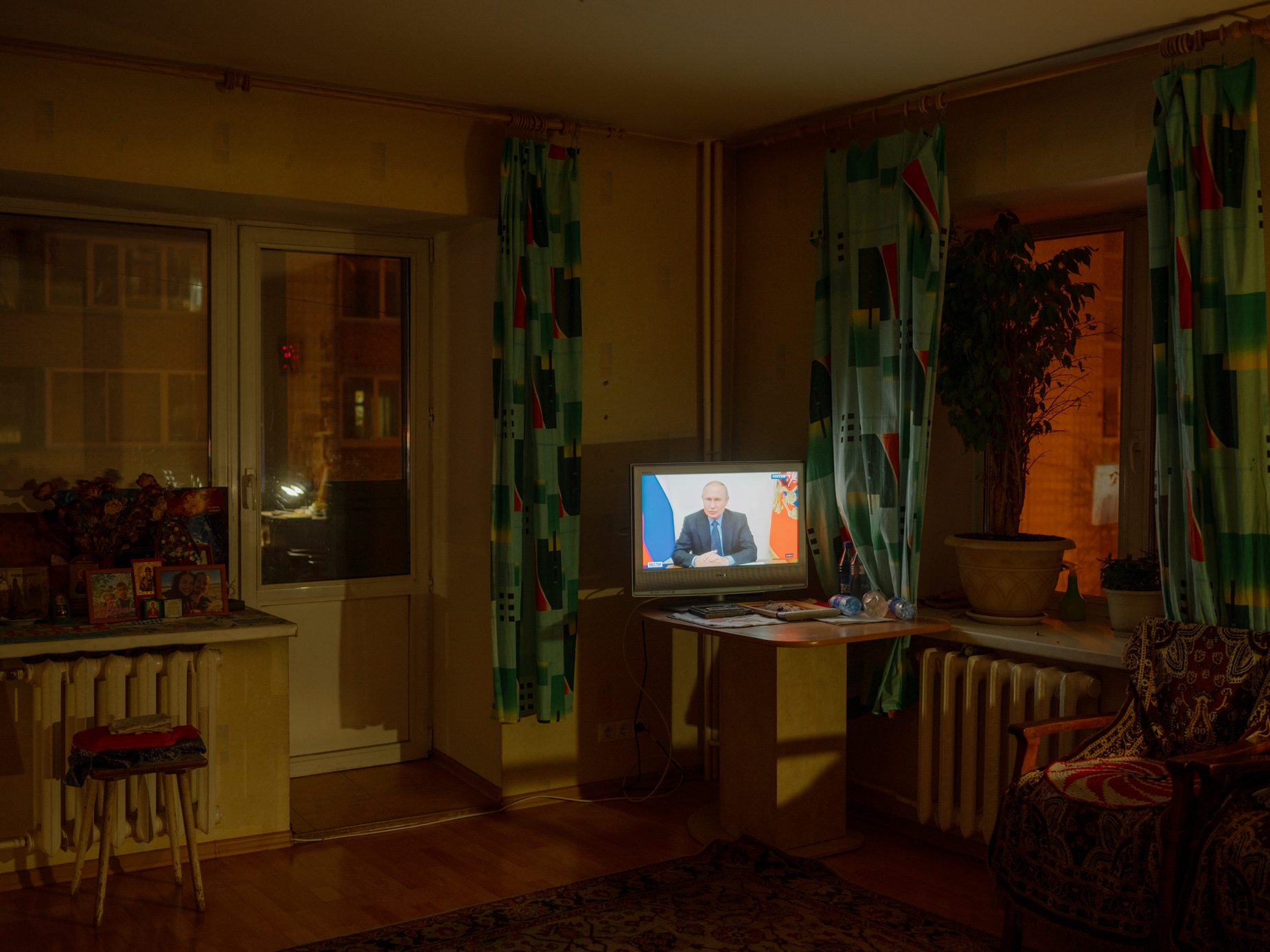 Since my grandma very rarely leaves the house, a TV is often her window to the world. The signal in the village she used to live was weak, so she was very happy when she moved to the city that she could now watch the Orthodox TV channel „Spas“ without any interference. Two years ago it showed mostly old Soviet movies, preaching and liturgies on Sundays and holidays. Now the special military operation has also gotten to grandma‘s „Spas“. - Tomsk, 12.01.23
