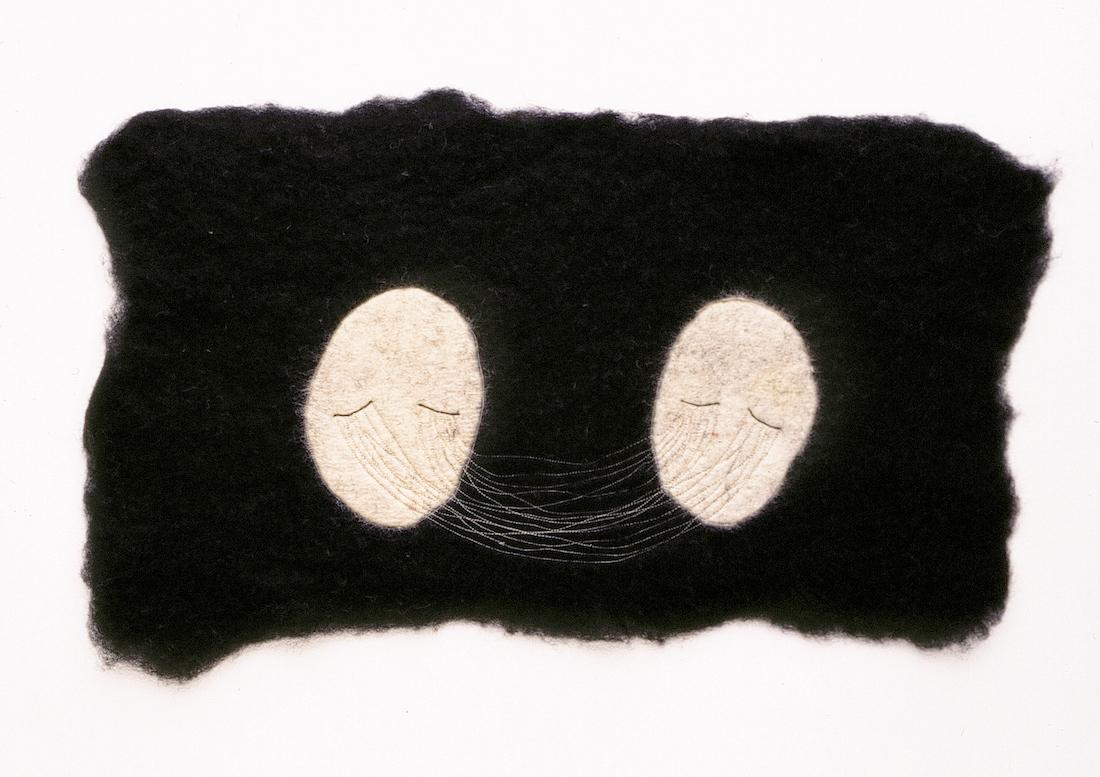 Sad Couple, 1999, 70cm b x 38,5cm h, Feltpiece handfelted wool 