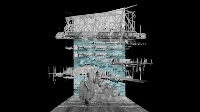 Design vision of the Kolkata’s flower market, reimagined as a floating and adaptive infrastructure