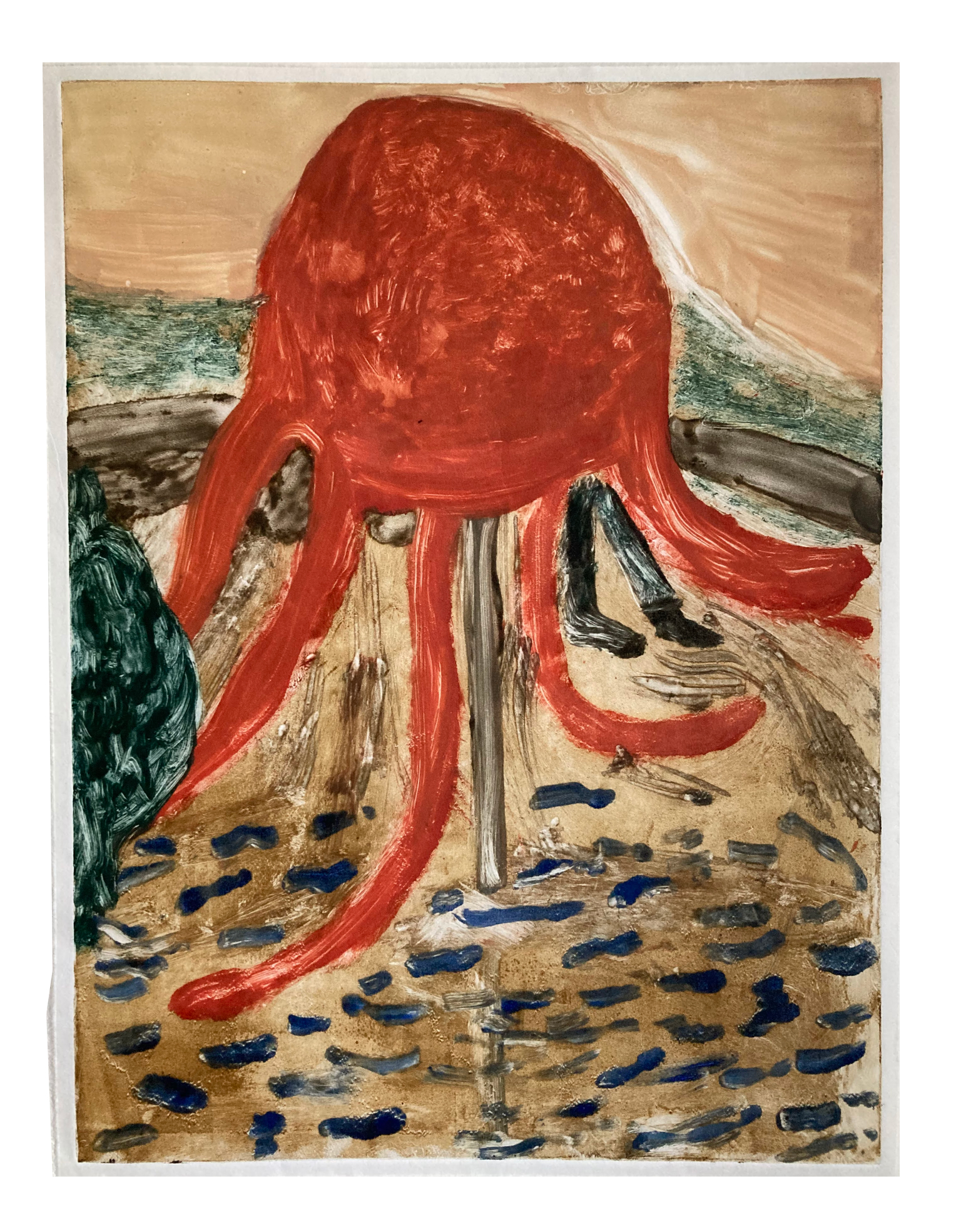 Omnipotenzia I, monotype on Shoji paper