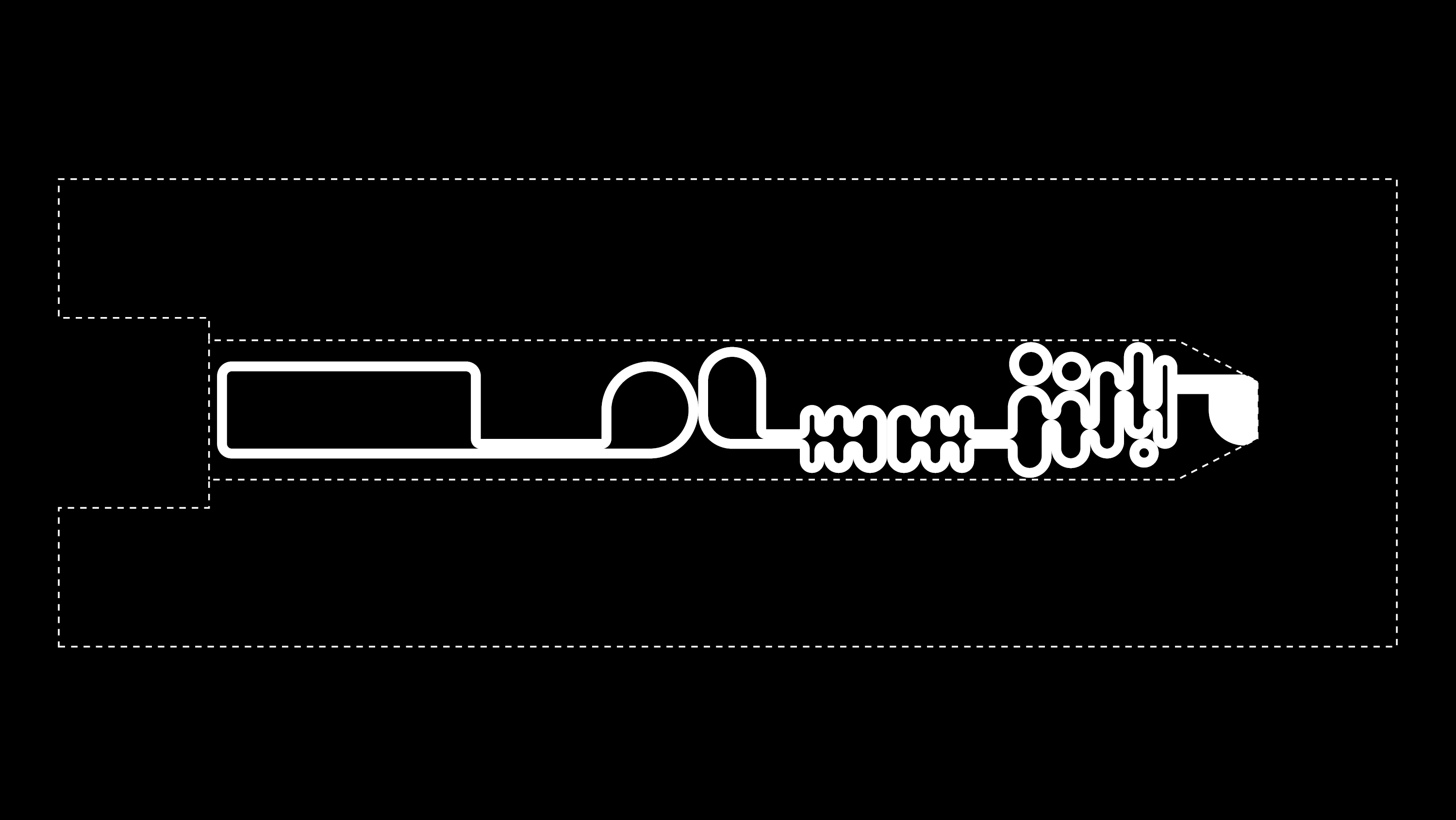 A single row of servers meanders across the former dry dock