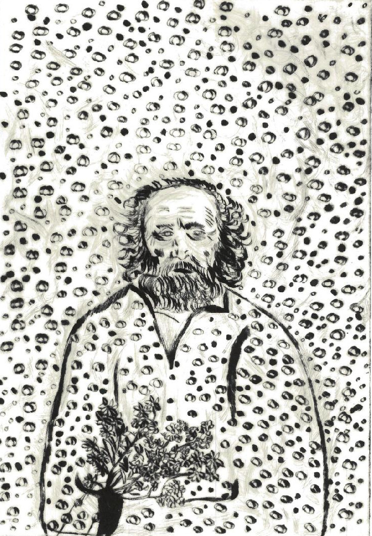Bouquet d'hiver,2016,gravure pointe sèche,30x21cm