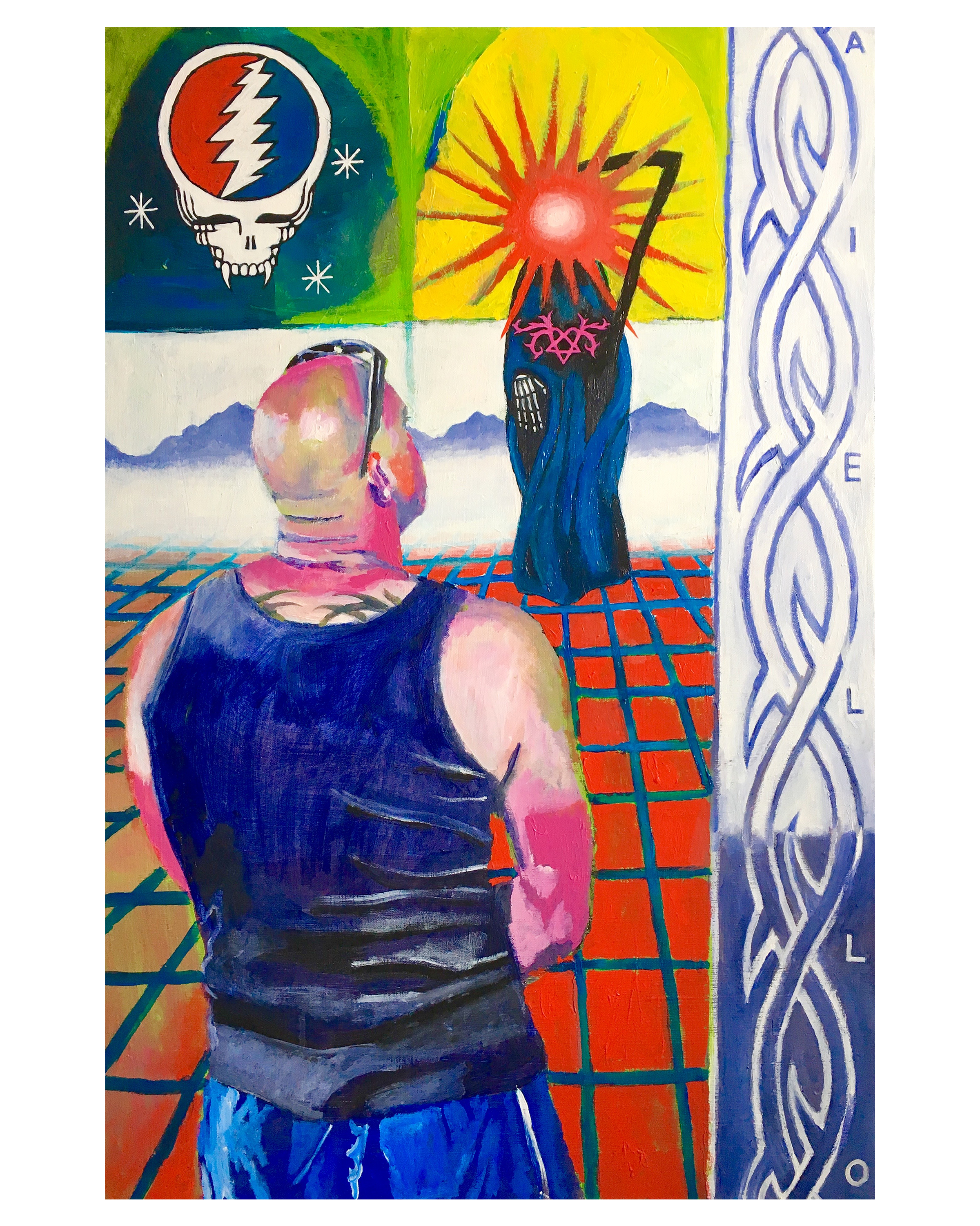 Coming to Terms with Death, acrylic, 2' x 3'