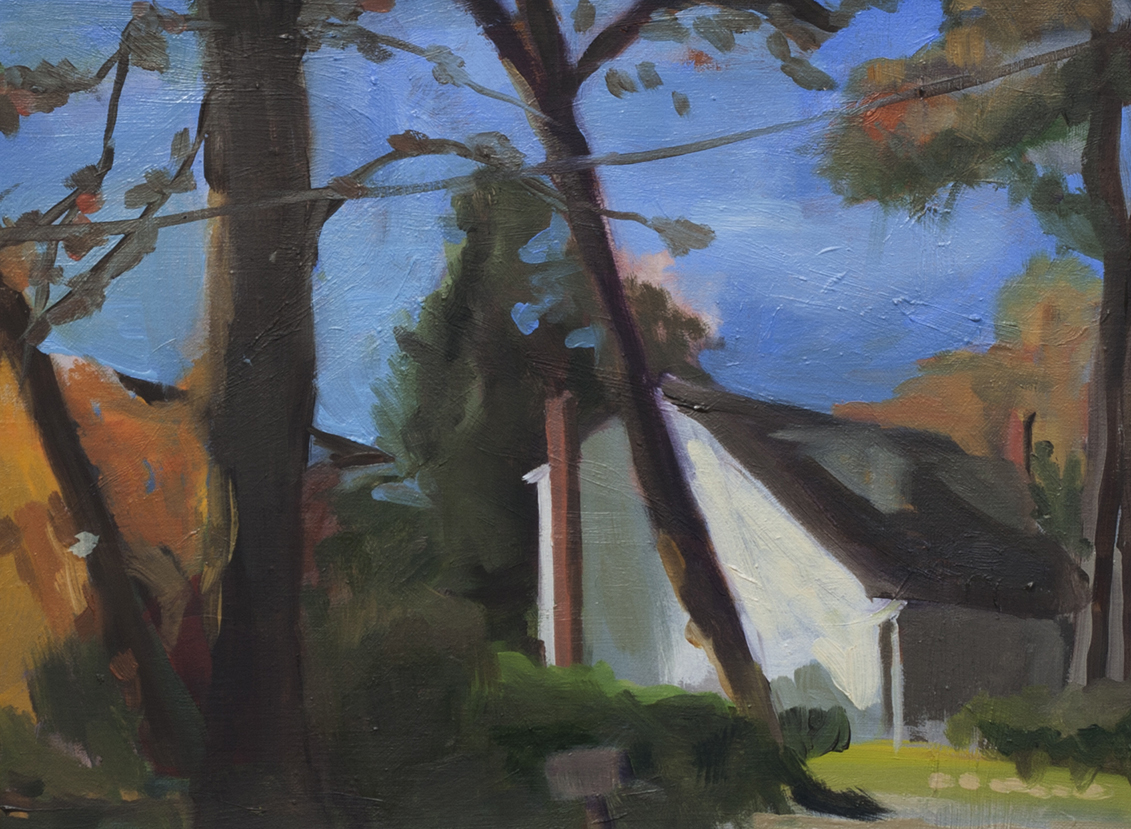 Long island street view, 12 x 16 inches, oil on linen, 2014 