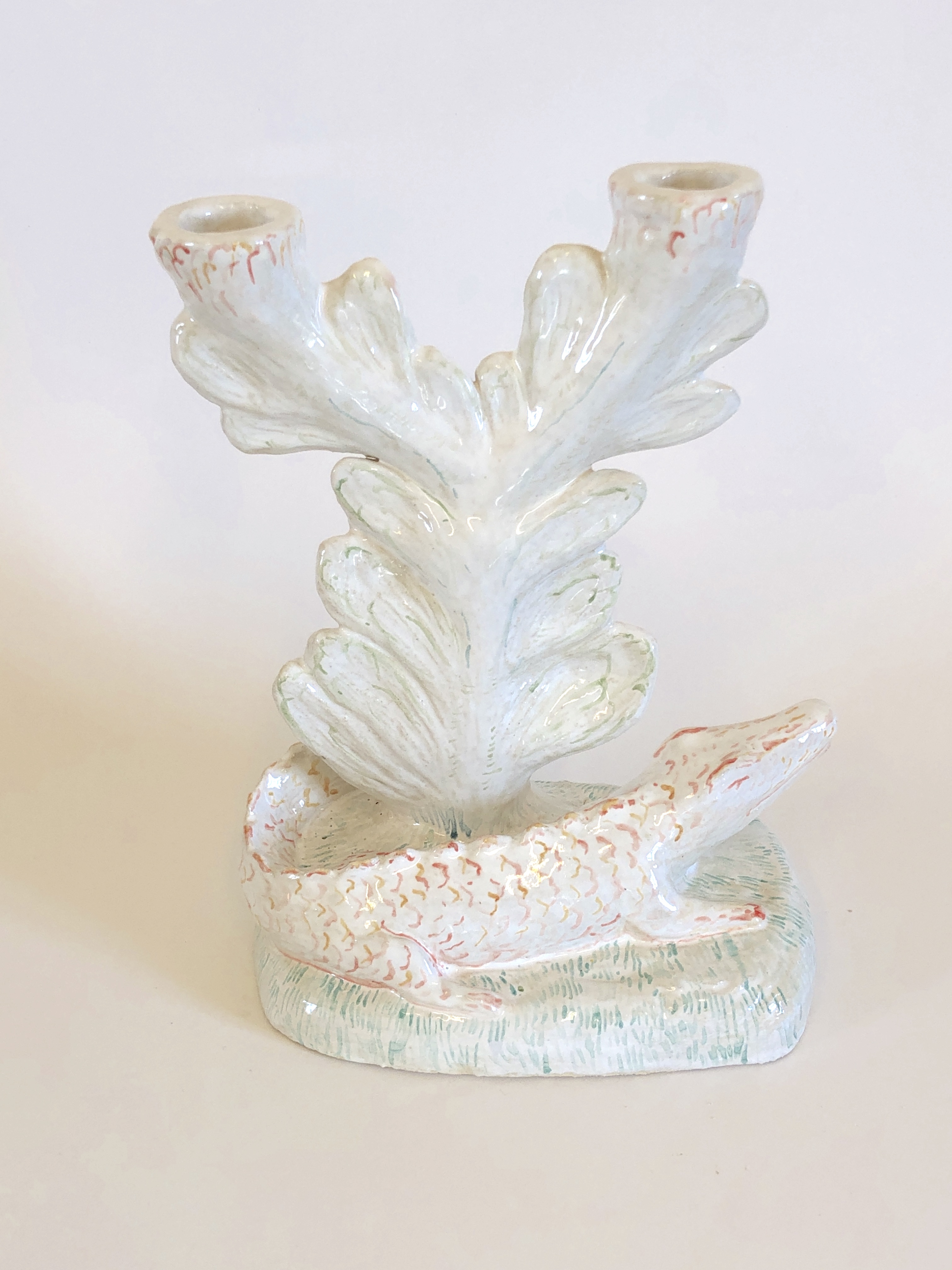 crocodile candle holder, glazed stoneware