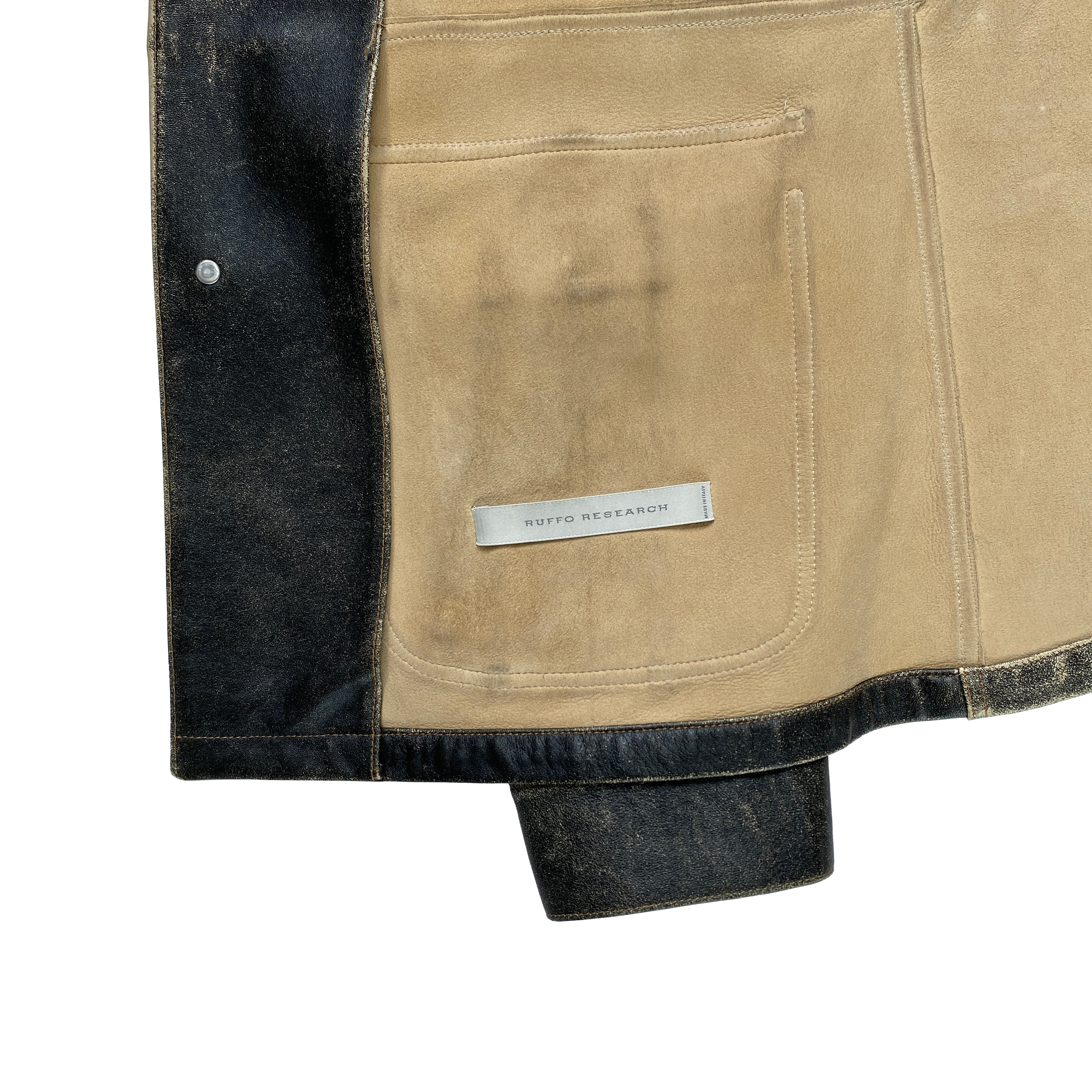 Ruffo Research by AF Vandervorst, A/W 2000 Distressed Leather Field Jacket  - LA NAUSÉE