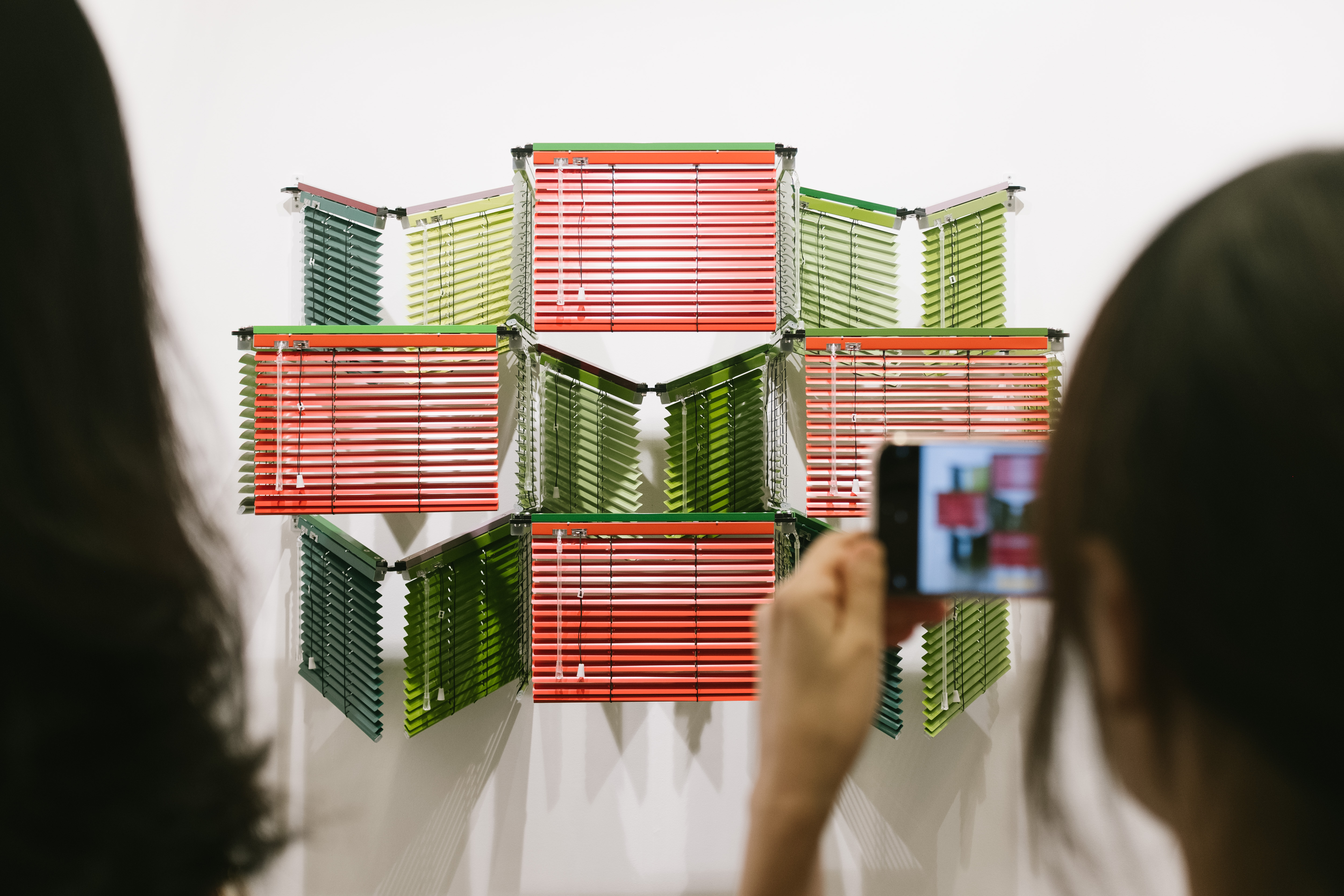 5. "Checkered Virginia Creeper Habitat" (2022) by Haegue Yang at Galerie Chantal Crousel.