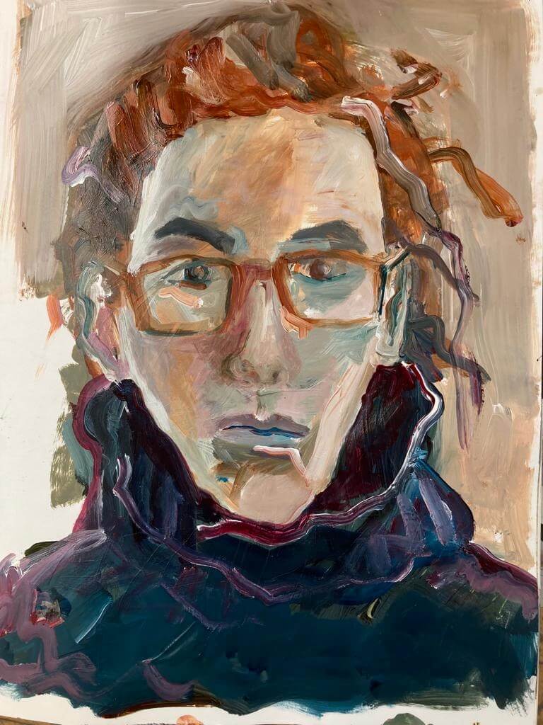 Self Portrait — A3 Sketchbook Acrylic on Paper (2021)