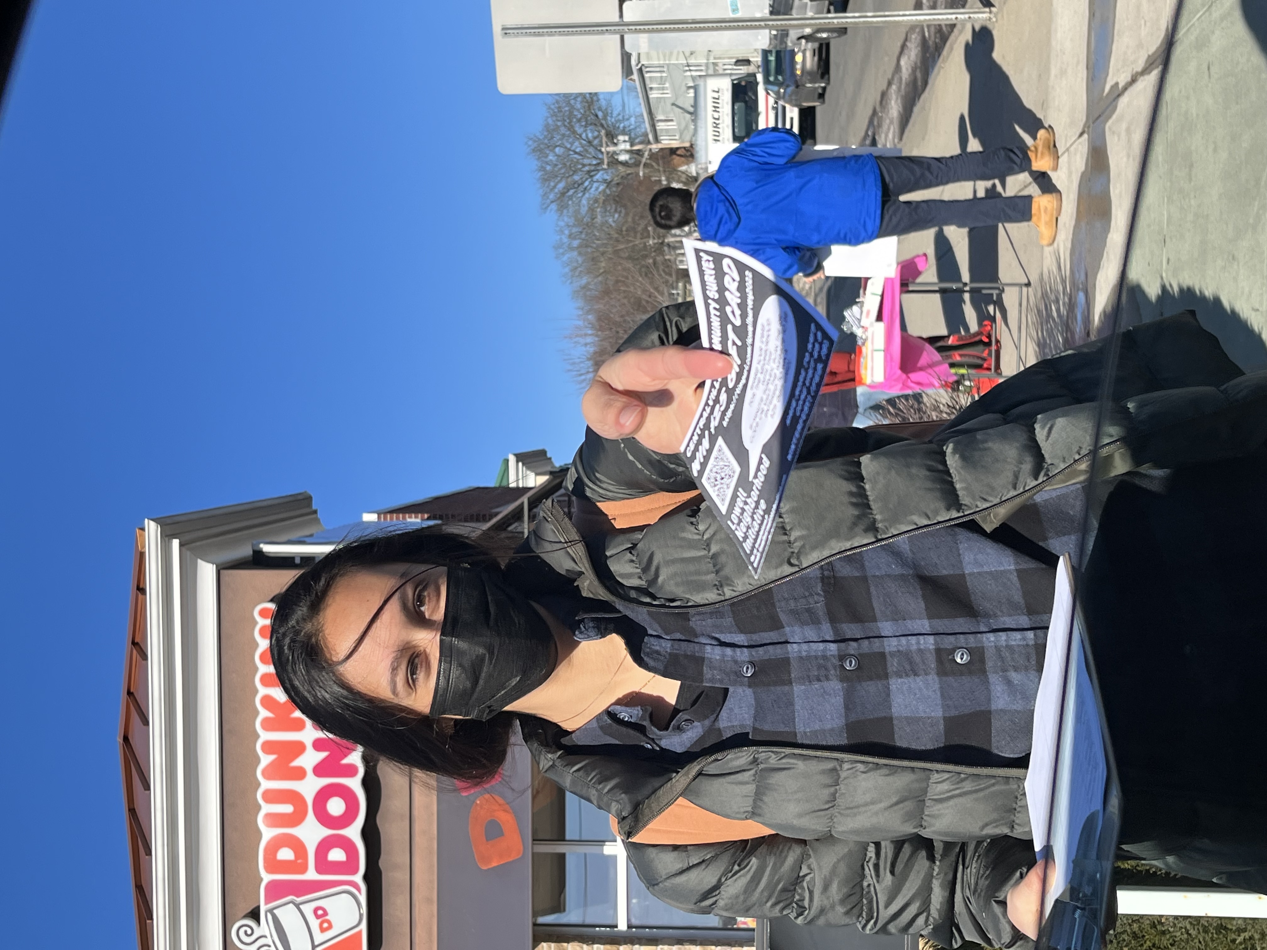 Spreading the word outside Dunkin