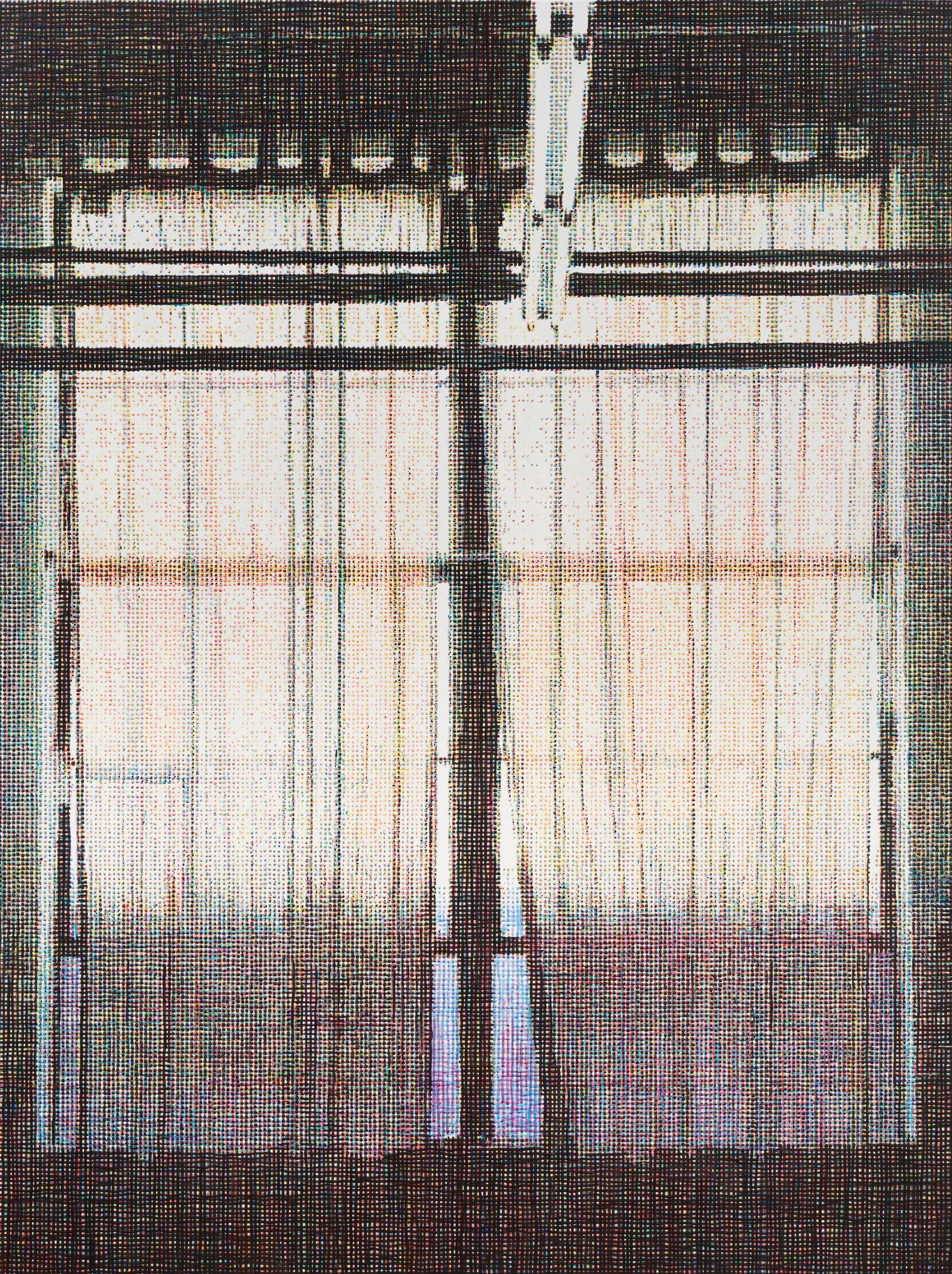 Window in the Studio, Acrylic ink and acrylic paint on canvas