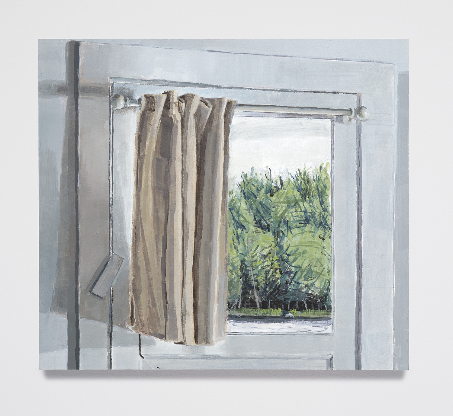 Boat House Window Study 2; Acrylic paint on watercolor board; 9x8 inches