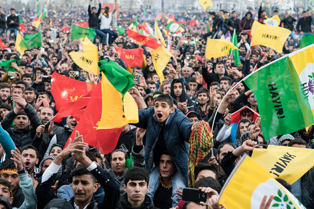 La f&ecirc;te dunewroz 2016est devenue un meeting pour le non au referendum du 16 avril qui doit accorder les pleins pouvoirs au pr&eacute;sident Erdogan.