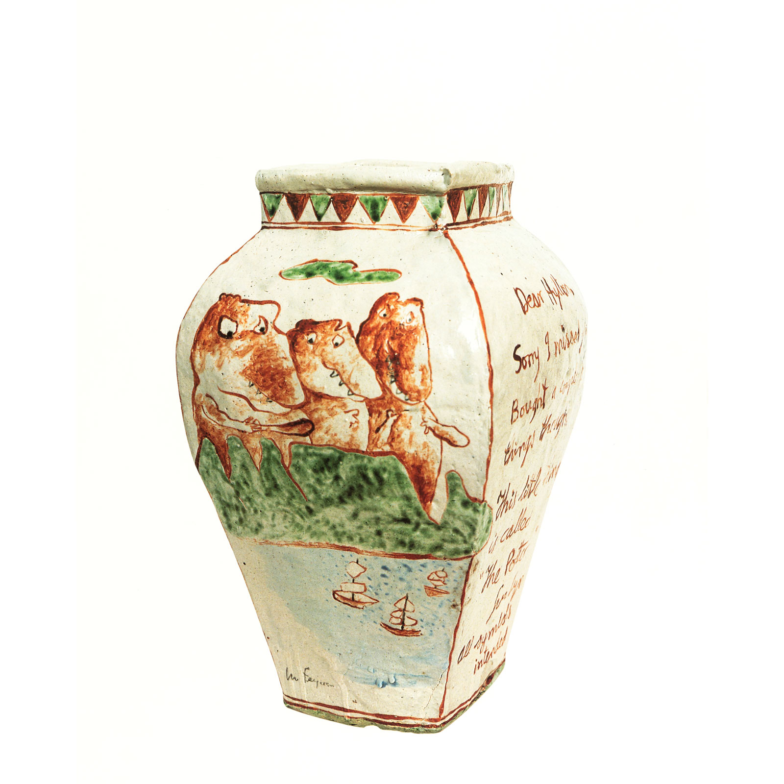 Vase with Table Mountain, c1984Glazed ceramic stonewareHeight 79cm