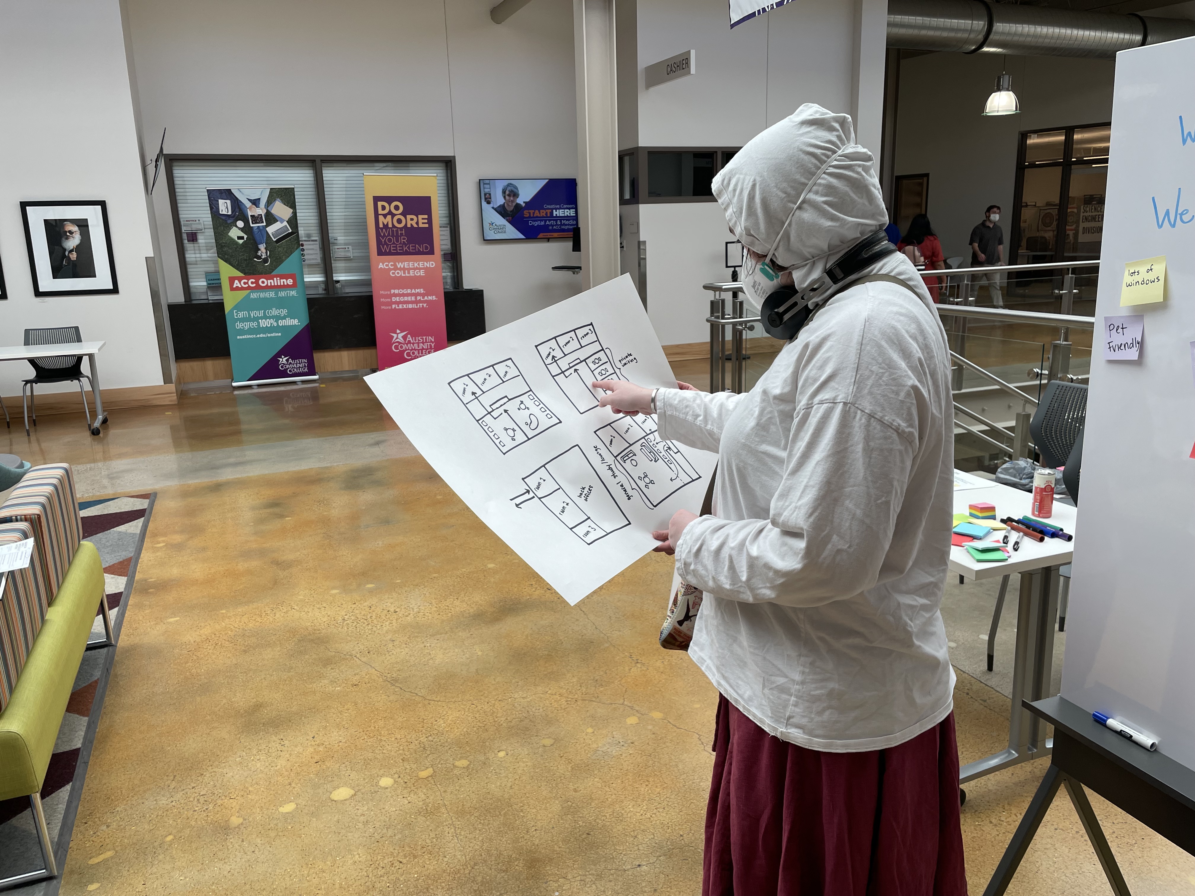 Participant choosing a preferred layout