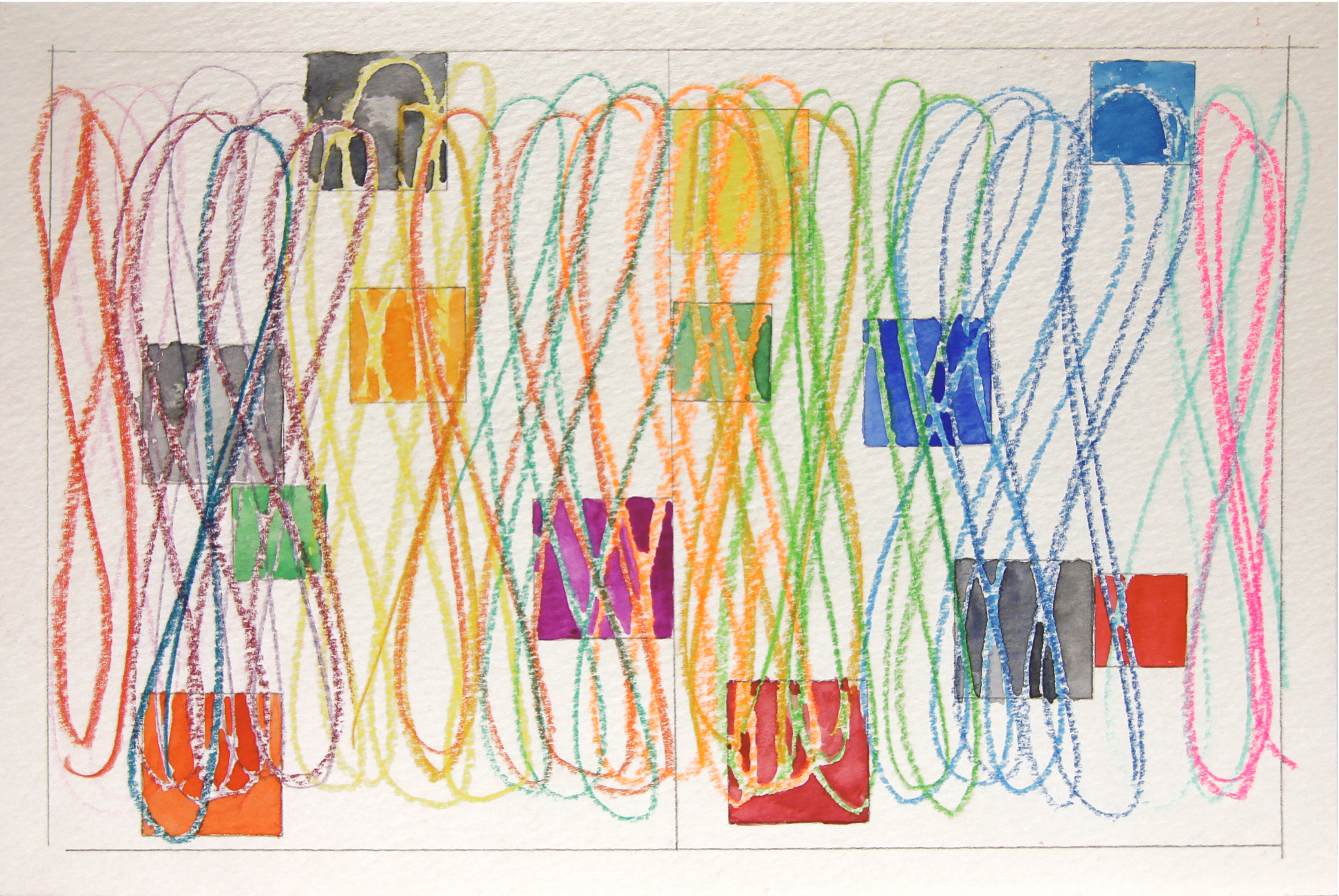 Sin título, 2001. Acuarela y lápiz sobre papel, 15 x 23 cm.