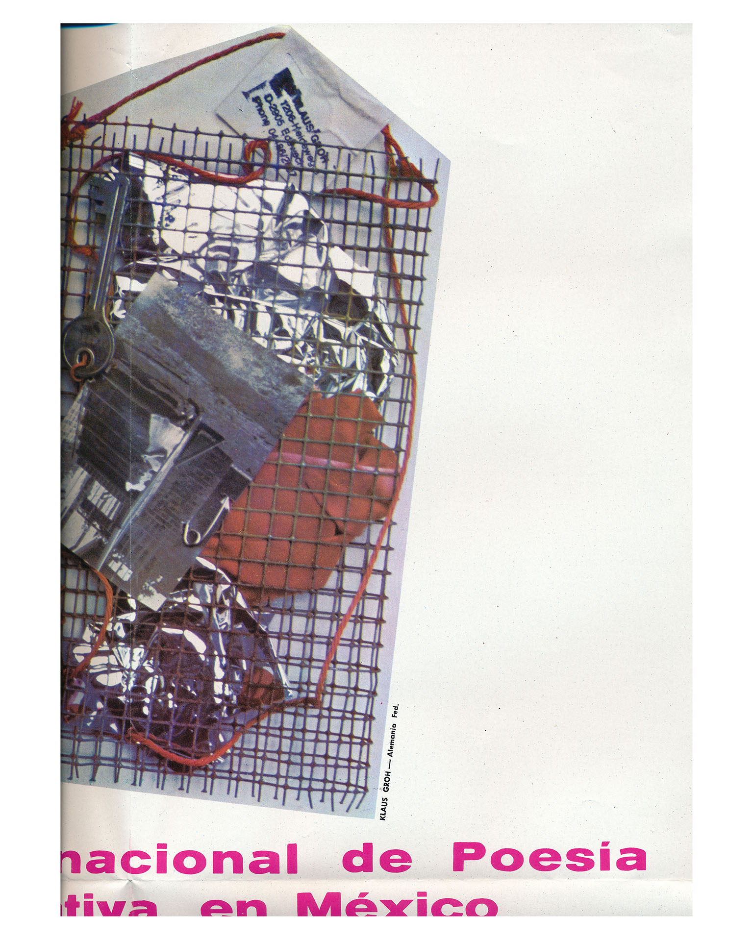 II Bienal Internacional de Poesía Visual y Alternativa en México 1987-1988, Invitación, México, 1987