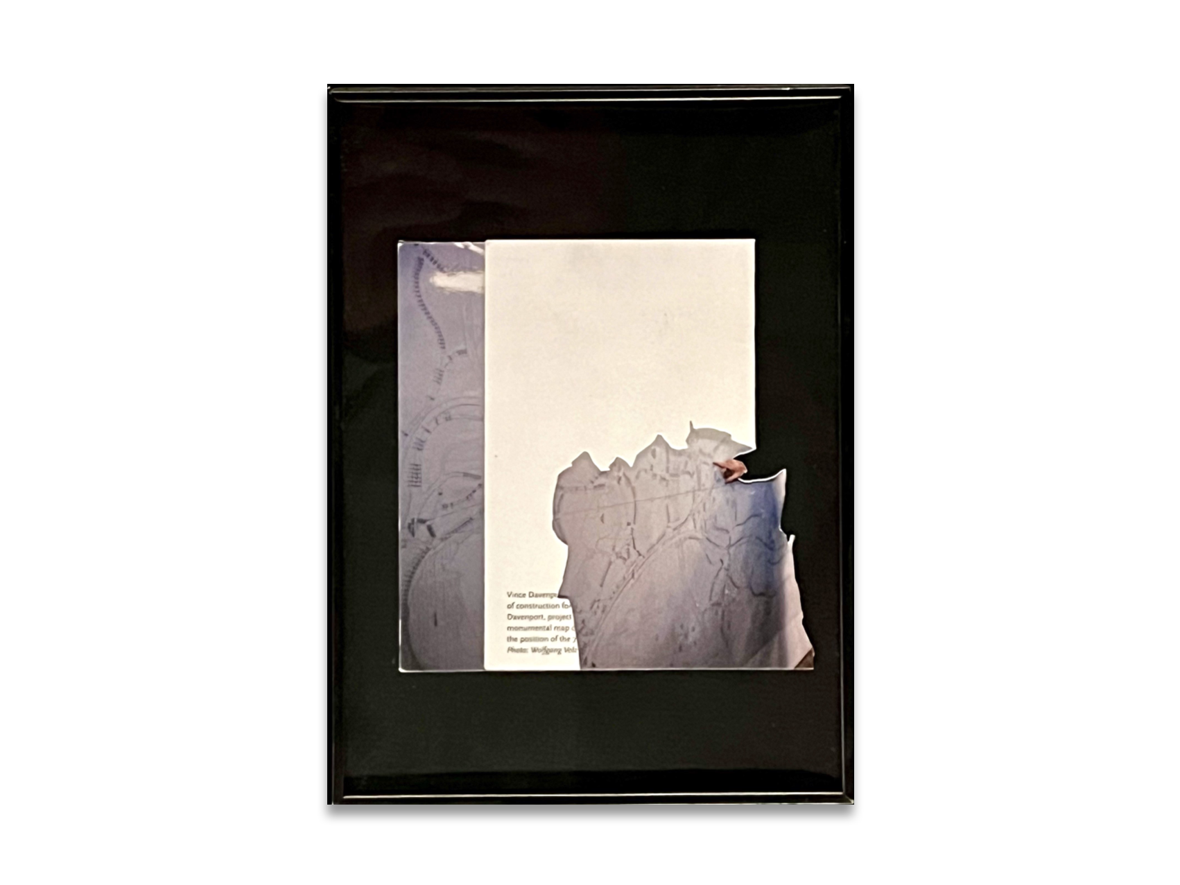 Here (folded postcard, black frame)