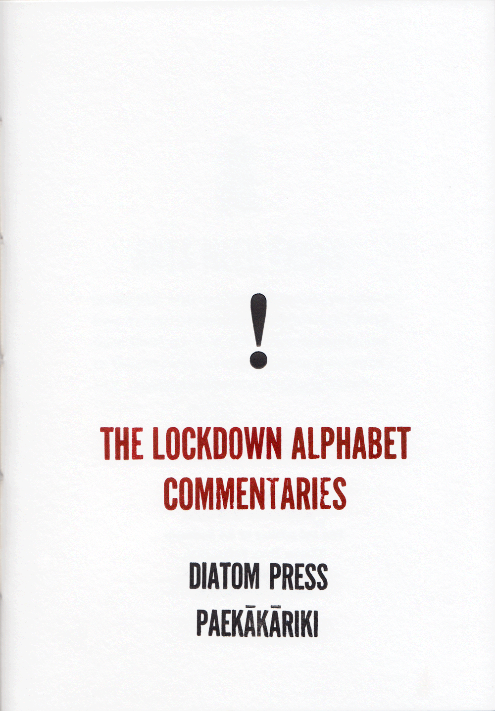 Lockdown Alphabet Commentaries zine