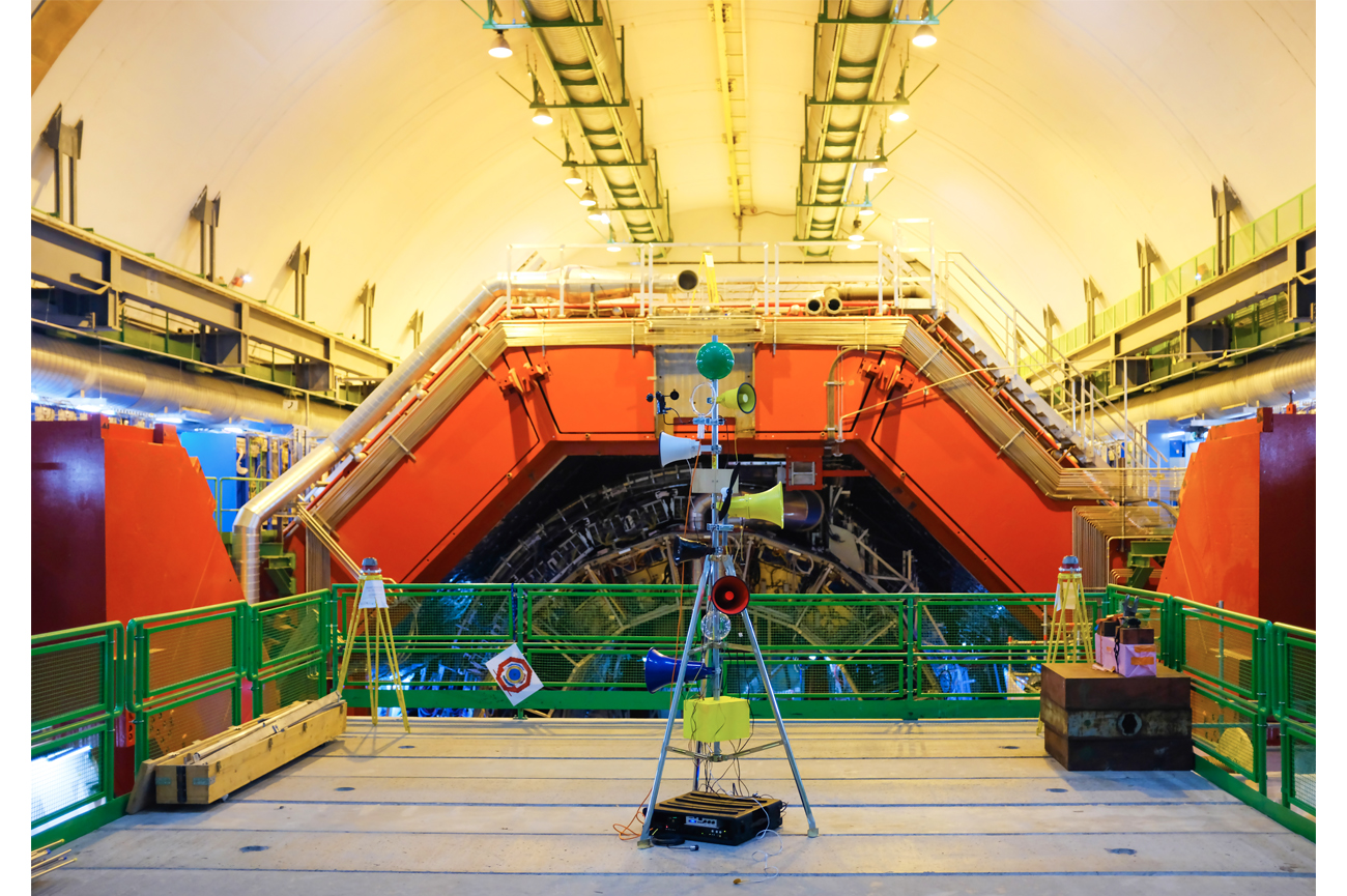 Nicole L'HuillierLa PARACANTORA en CERN, 2019Digital photograph49 x 70 cmThanks to MIT Media Lab Opera of the Future group, Residencia Simetría (ESO, ALMA, CERN), Arts at CERN, Observatorio ALMA, Observatorio Paranal ESO and Corporación Chilena de Video y Artes Electrónicas (CCHV)