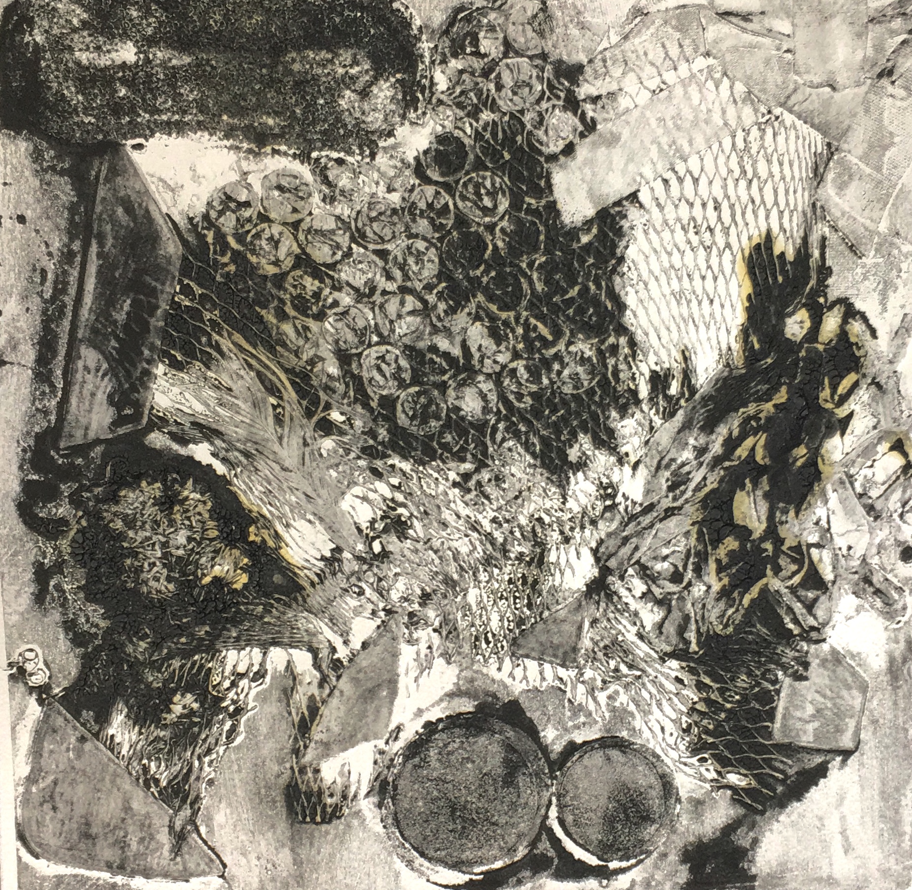10" x 10" - block printing ink on paper (2018)