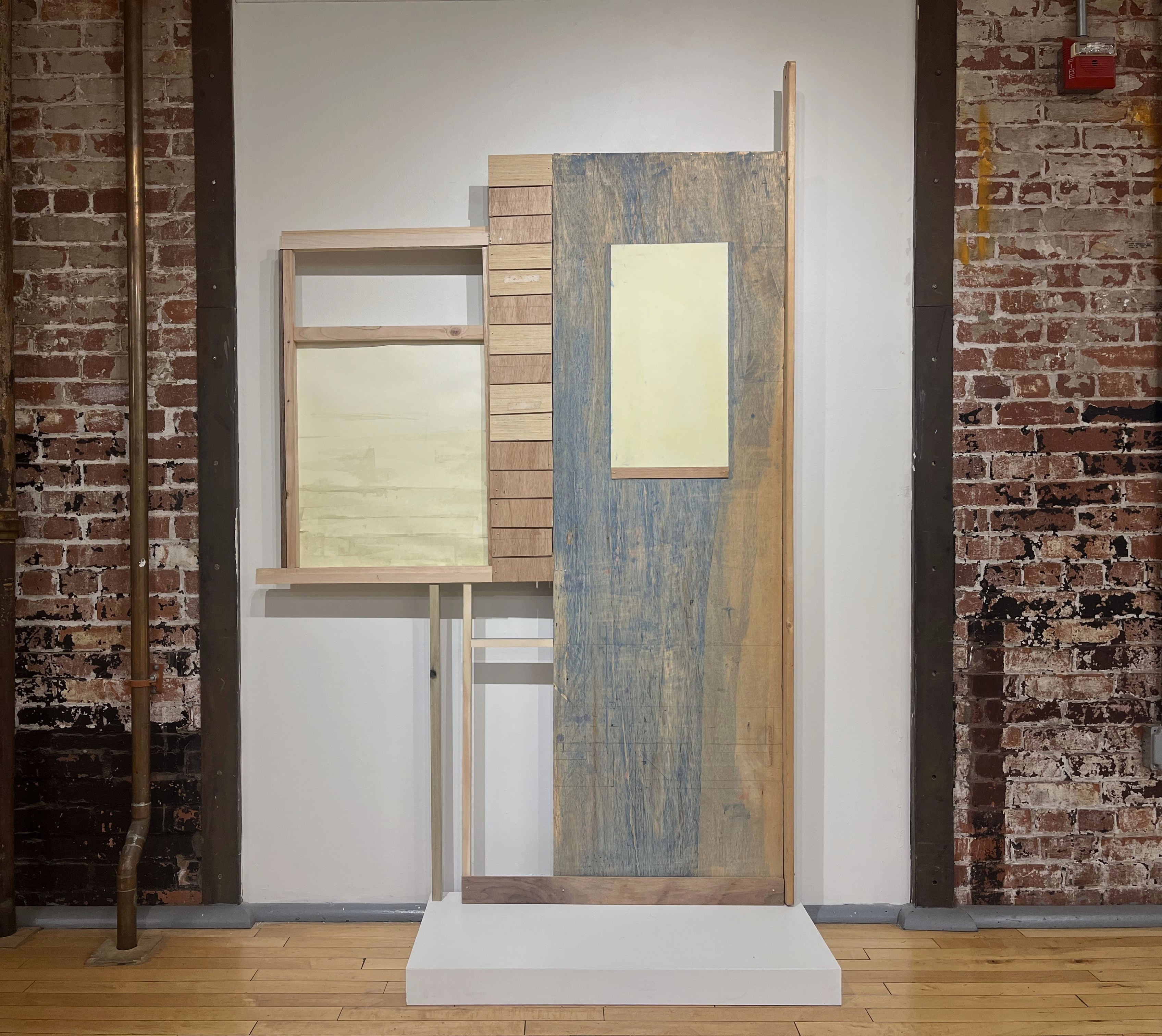 An Exterior: Mama, you’ve been on my mind, handmade acrylic on paper and wood, 54” x 86”, 2025