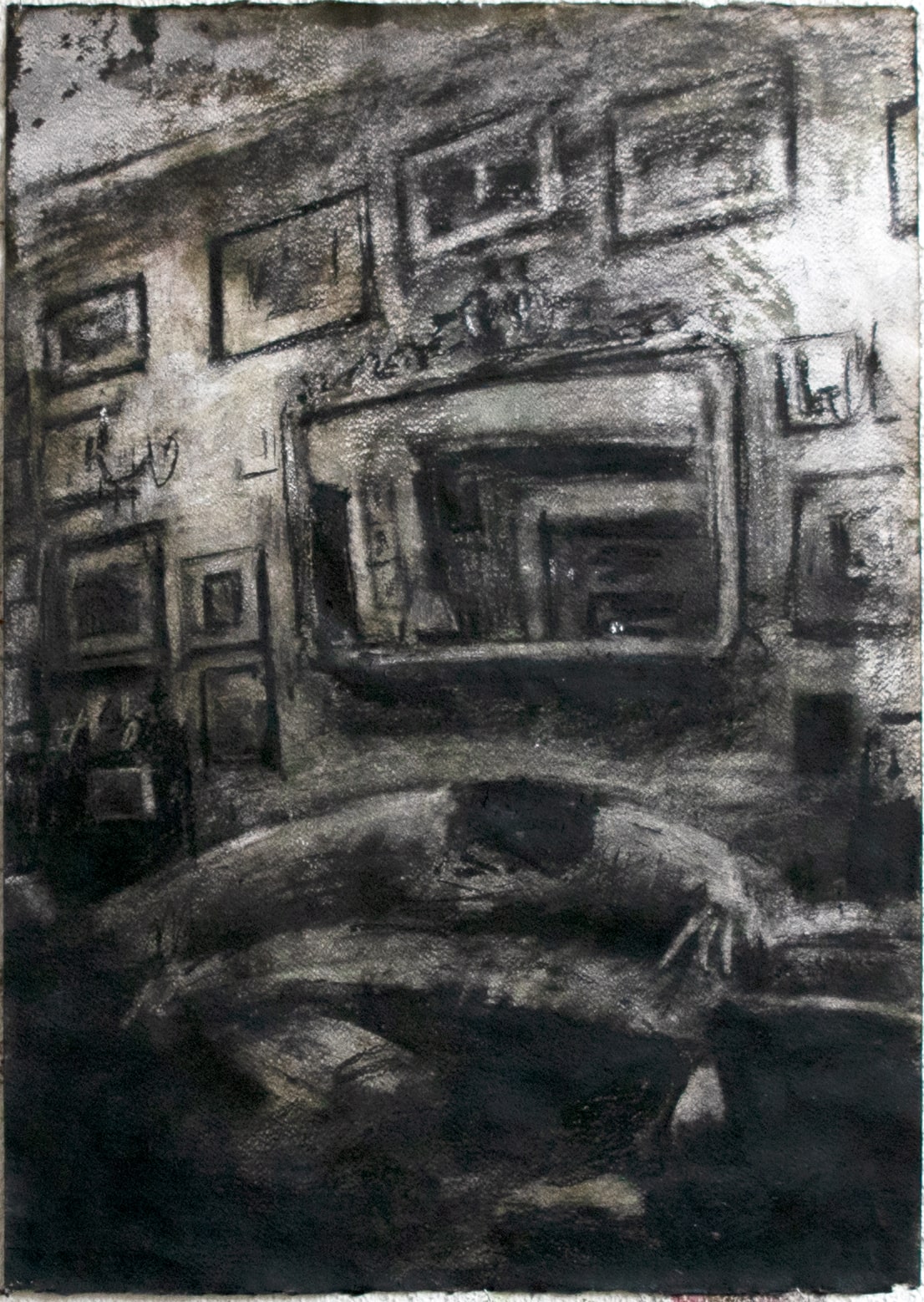 Untitled, 2018  charcoal, chalk and oil on paper, 70 x 50 cm  Private collection 