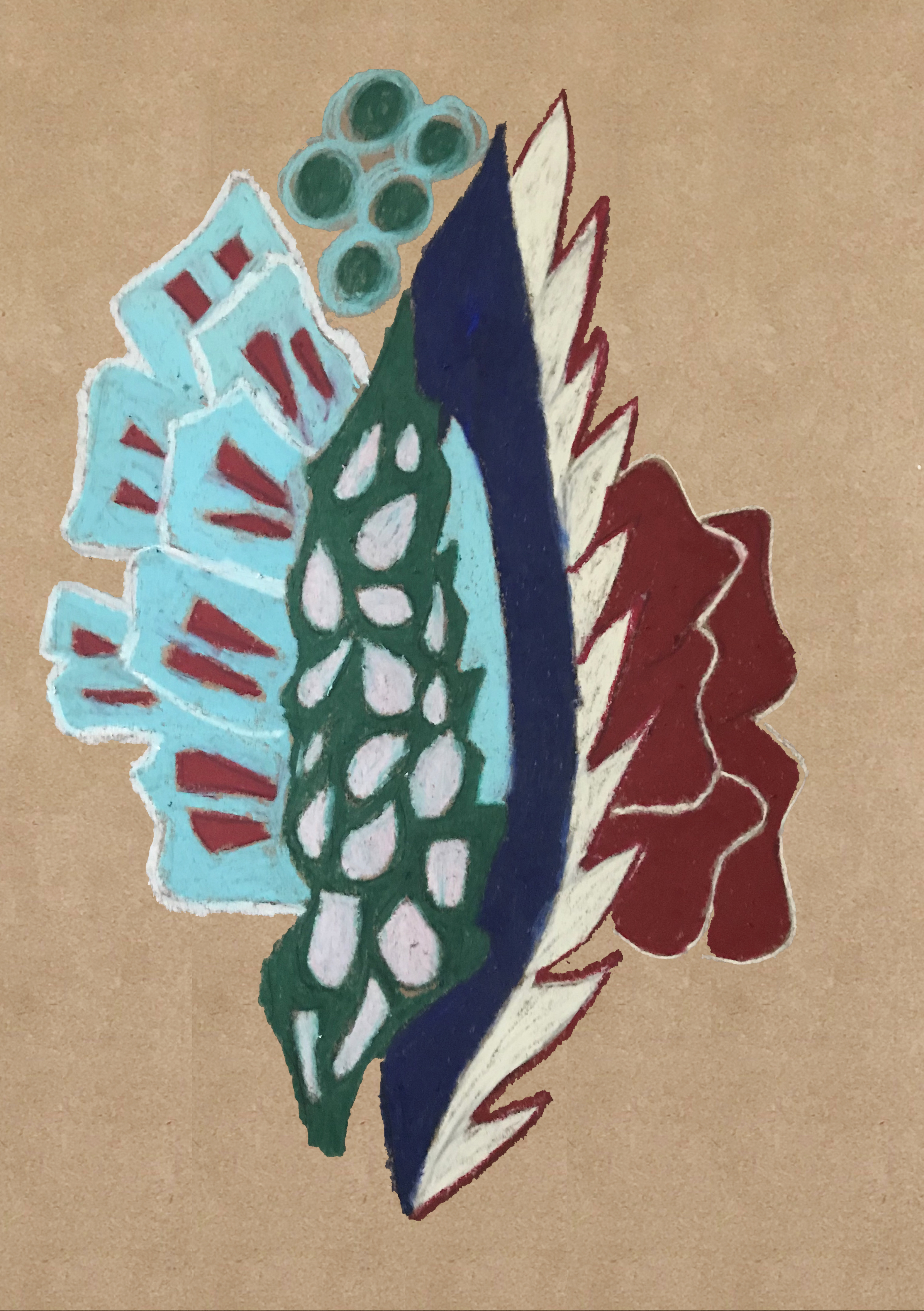 Naturephilosophie VIII - Charcoal, Watercolor, Gouache, Oil Pastels, Ink and Pencil on Paper 70 x 100 cm