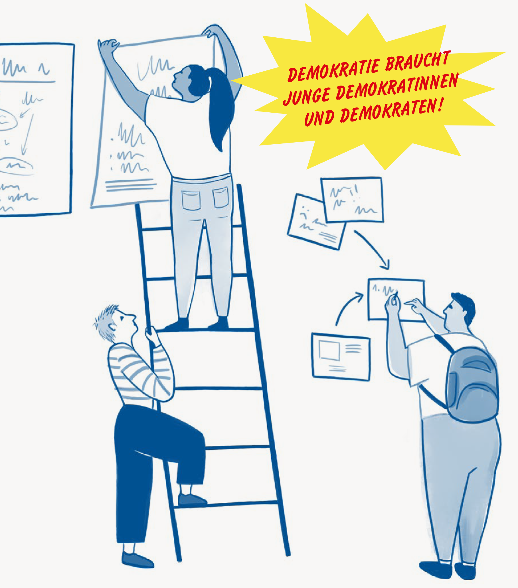 Flyer für politische JugendbildungIllustration, Layout