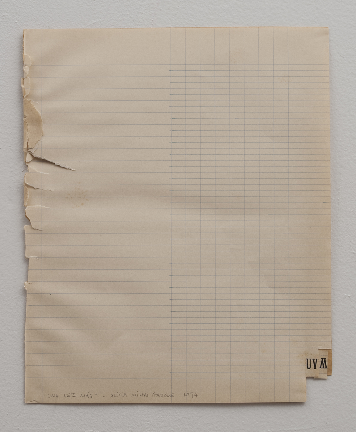 Una vez mas, 1974 Pencil on graphic paper 11" x 9"