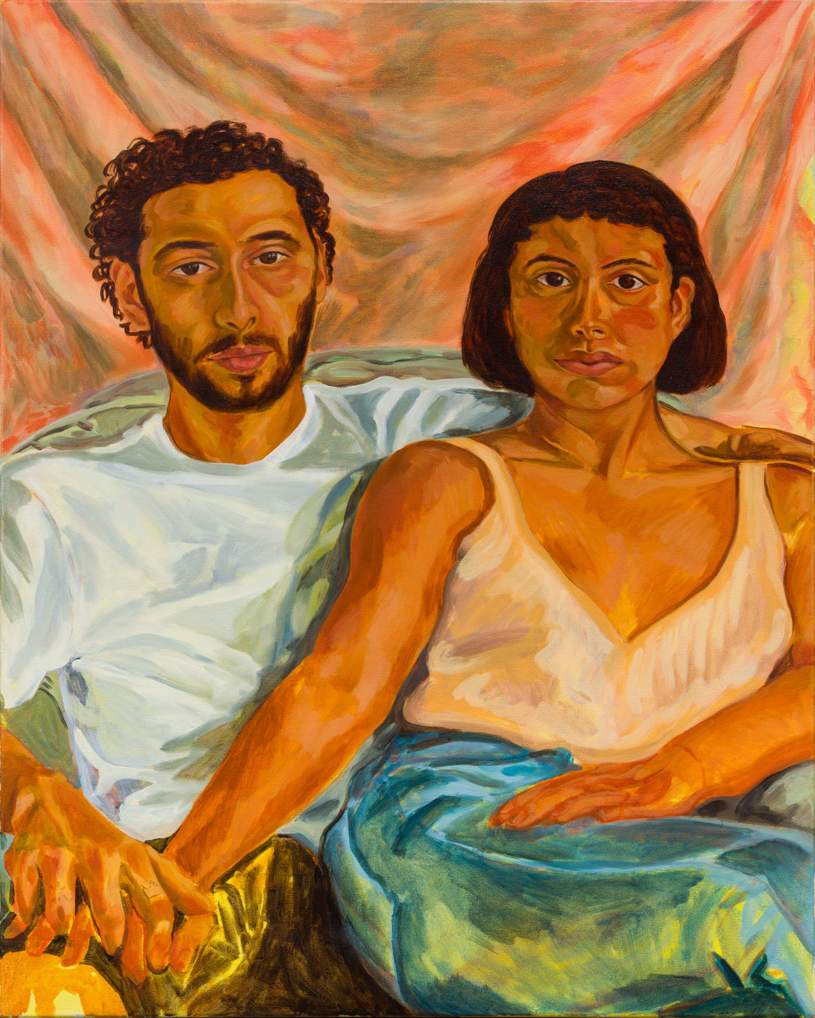 Nino and Lau, oil on canvas, 2021