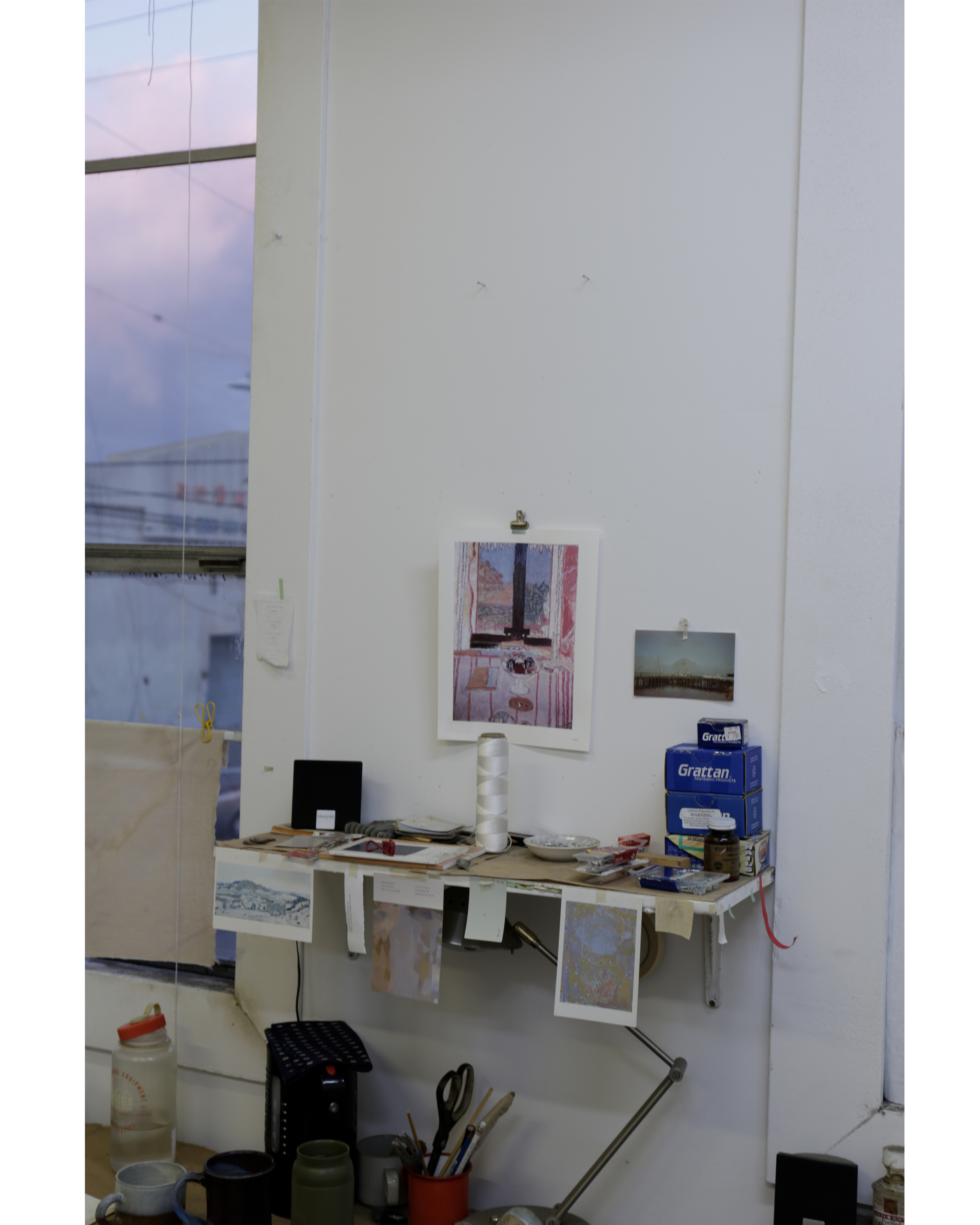 Studio wall with Bonnard and clouds