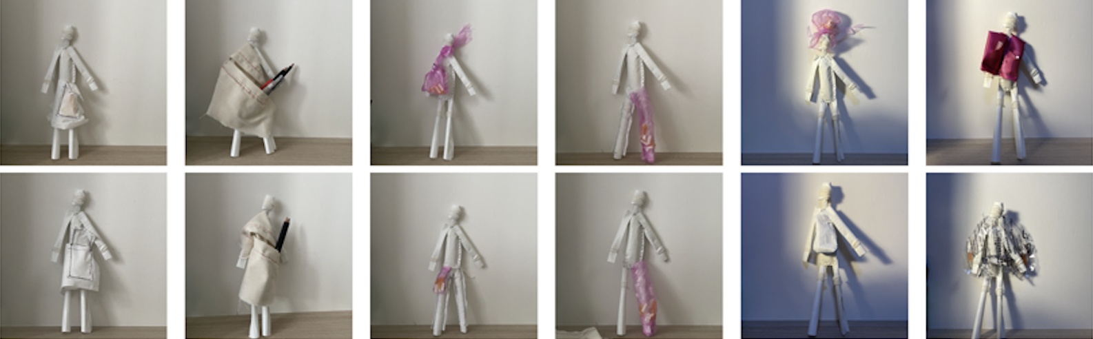 Sewing pockets in different materials