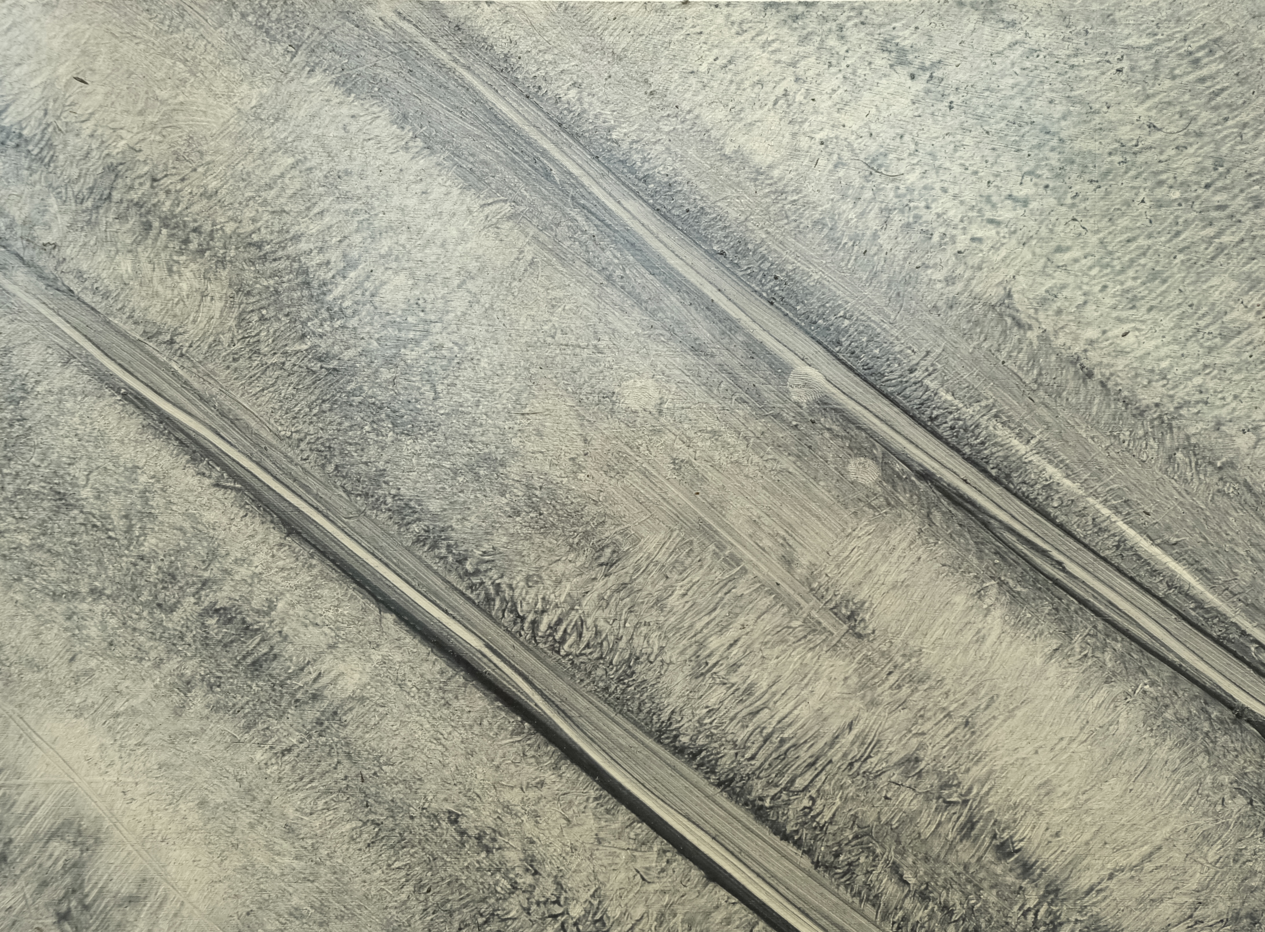 Tram Tracks , Oil on plywood, 30.5 x 22.6 cm