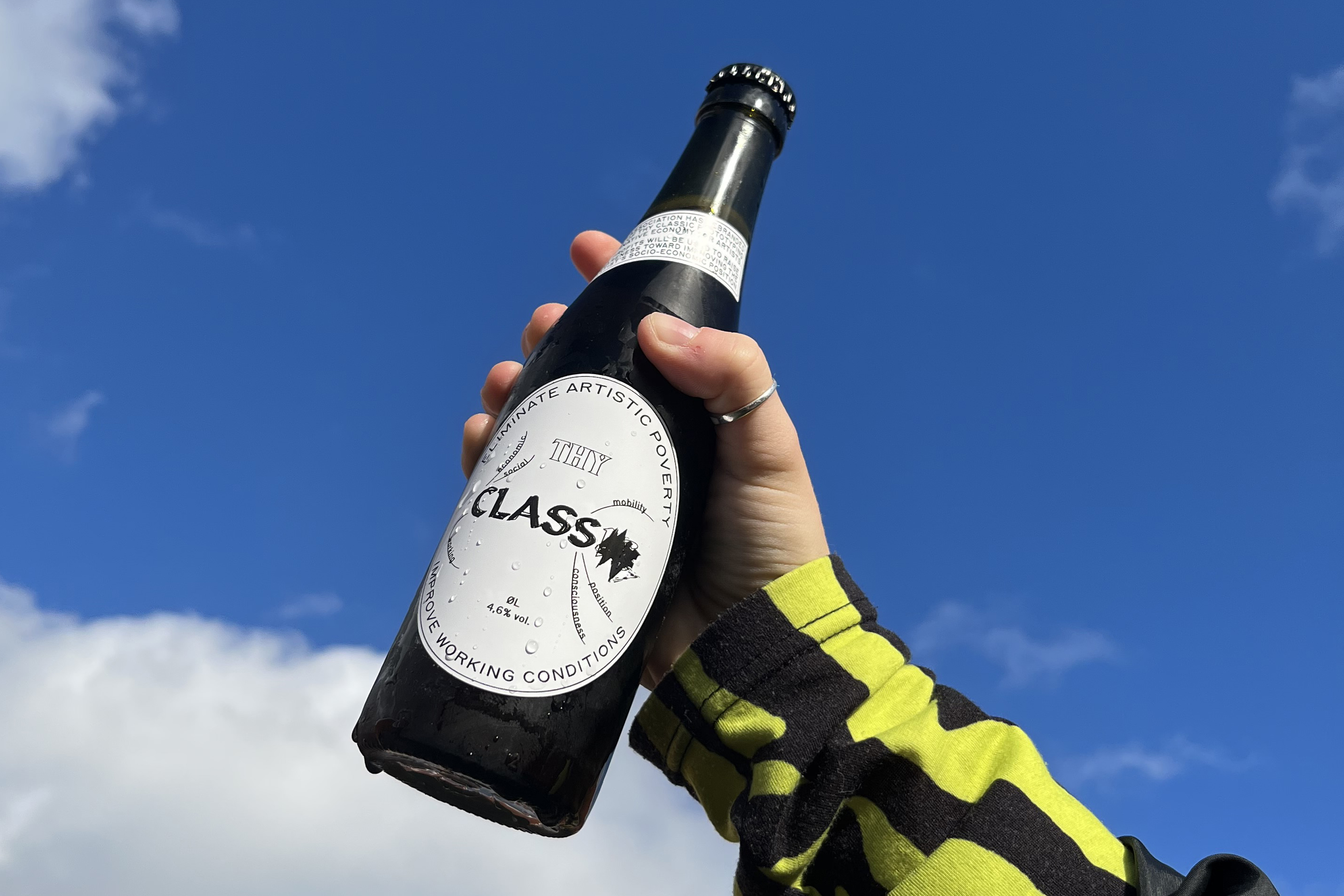 Reconceptualized beer as a collective artwork, Eliminate Artistic Poverty, Improve Working Conditions,  Aalborg Artist’s Association (AAAA), Skal Contemporary, Baghaven, Skagen, 2022
